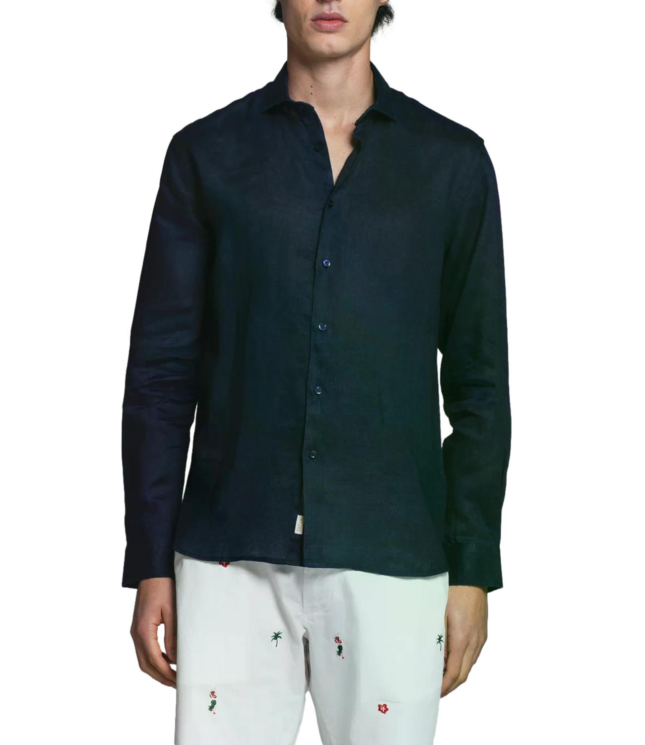Impure Camicia lino da Uomo - Navy - Im26sssm Riley Lin