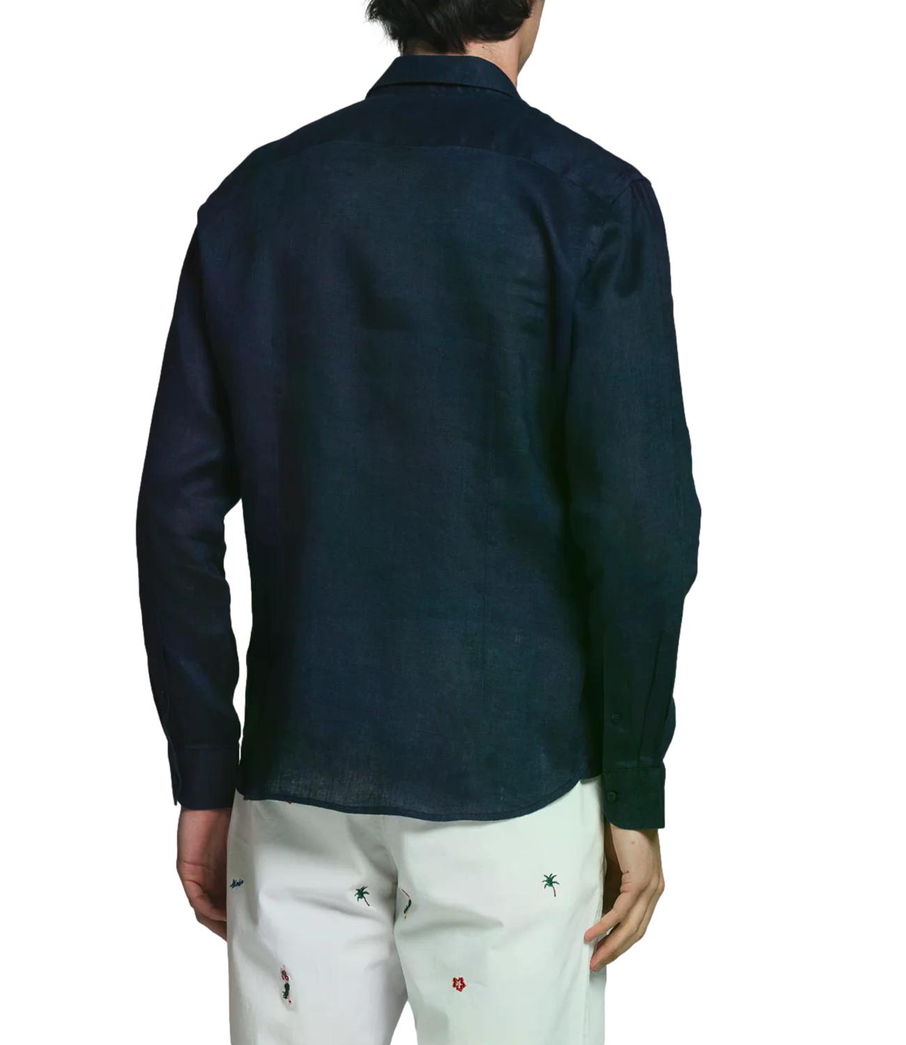 Impure Camicia lino da Uomo - Navy - Im26sssm Riley Lin
