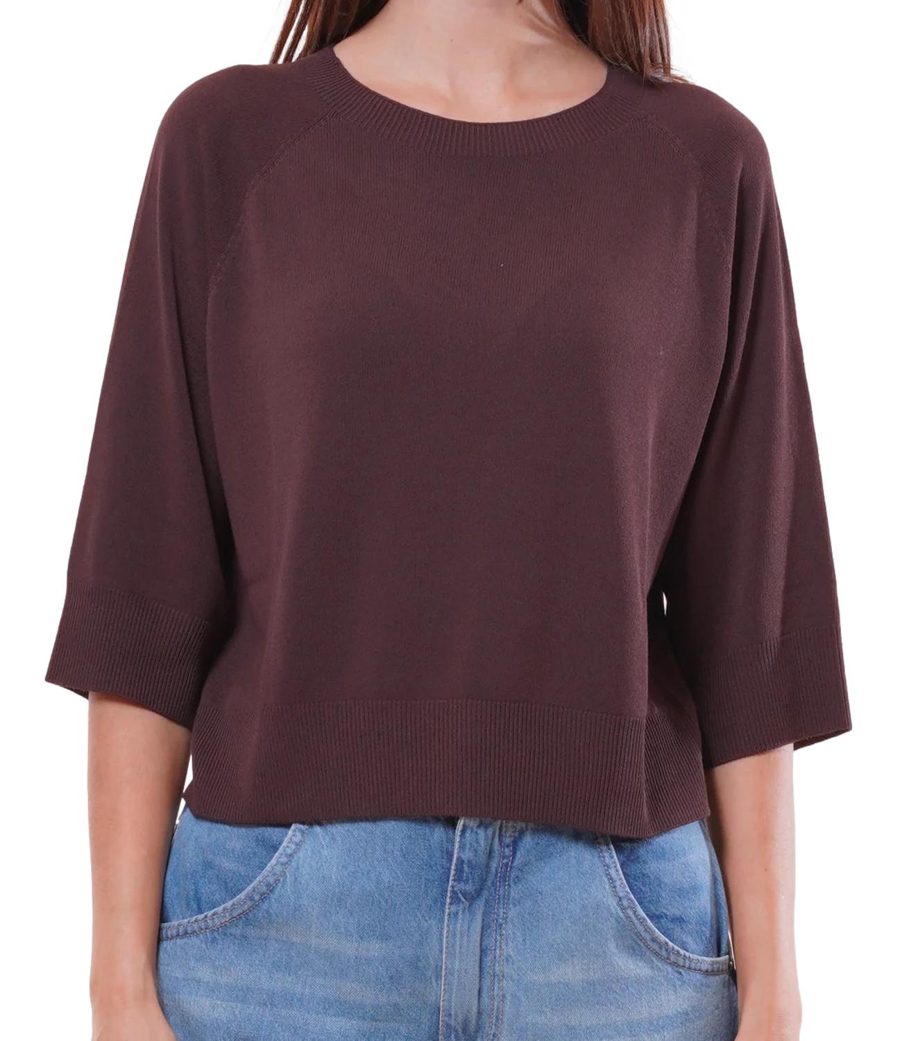 Kontatto Maglia Girocollo Cioccolato Donna