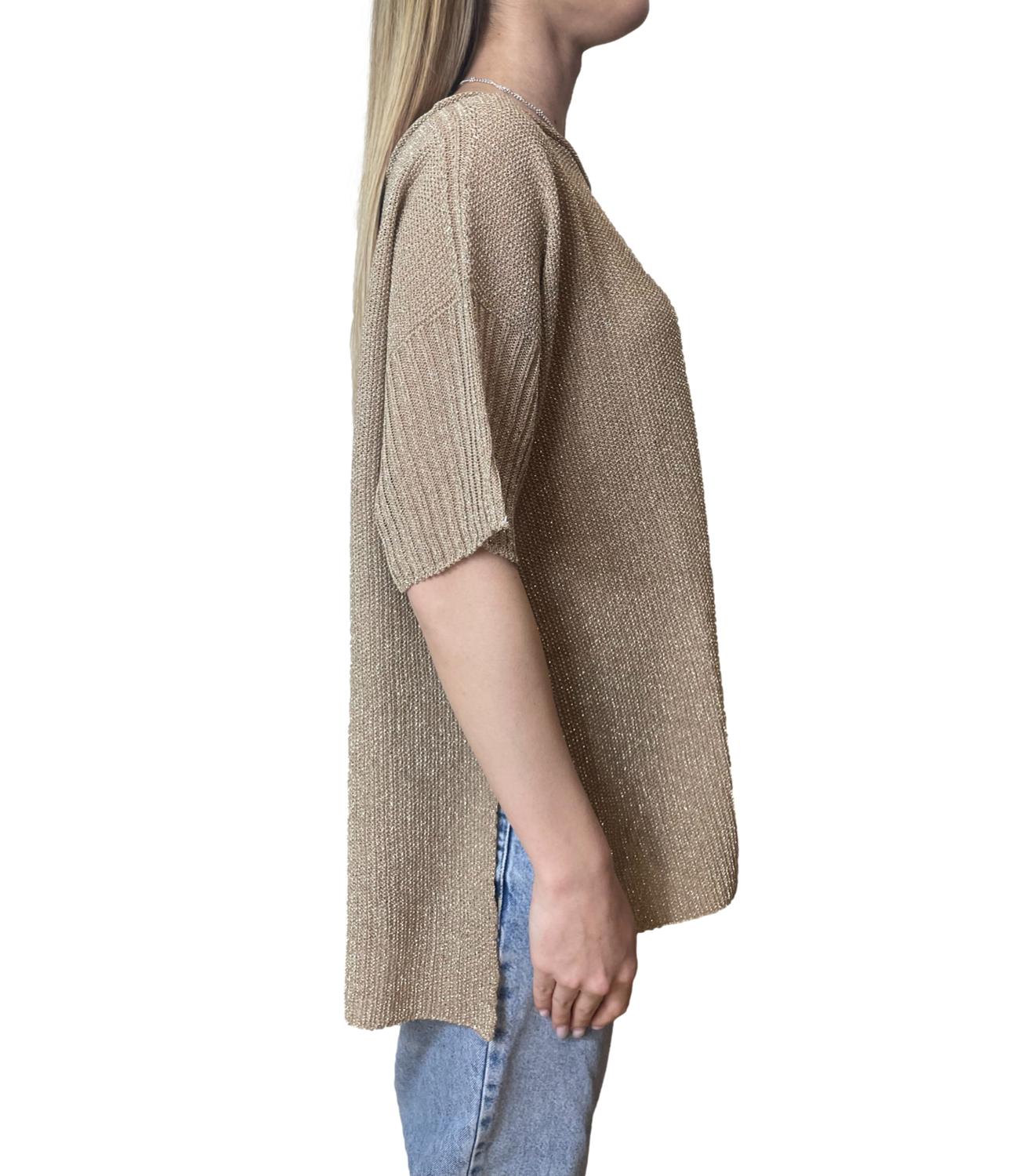 Kontatto Maglia Lurex Oro Donna