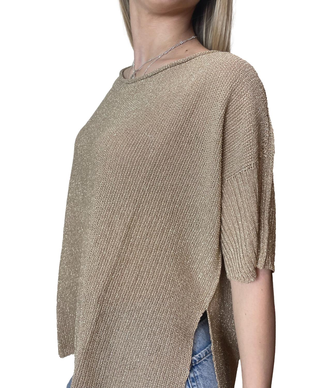 Kontatto Maglia Lurex Oro Donna