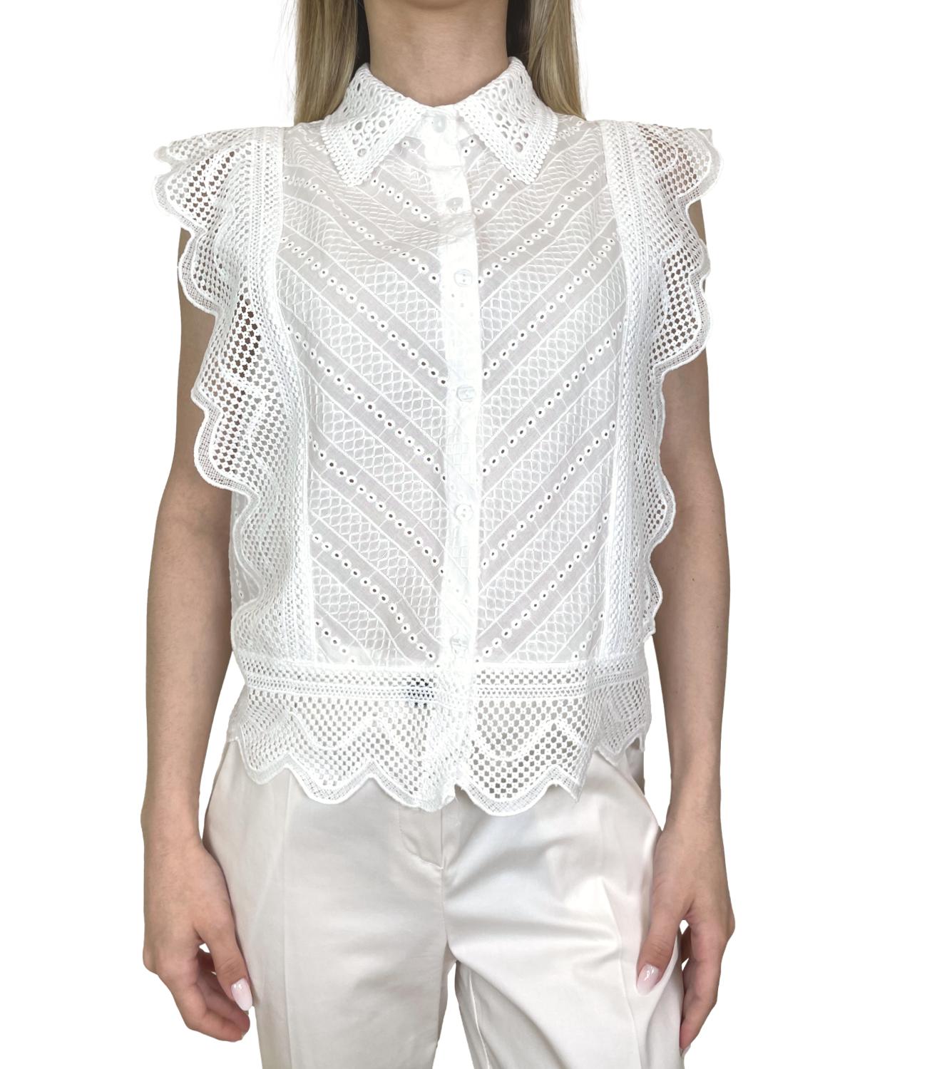 Kontatto Blusa Crochet Bianco Donna