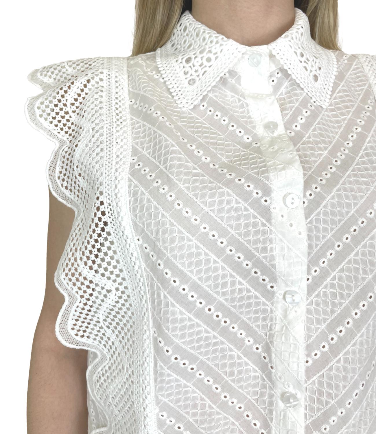 Kontatto Blusa Crochet Bianco Donna