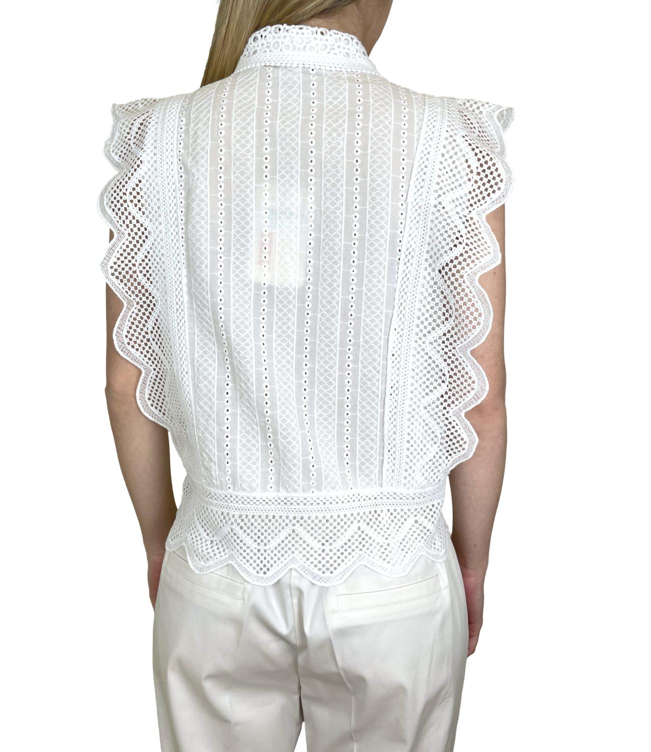 Kontatto Blusa Crochet Bianco Donna