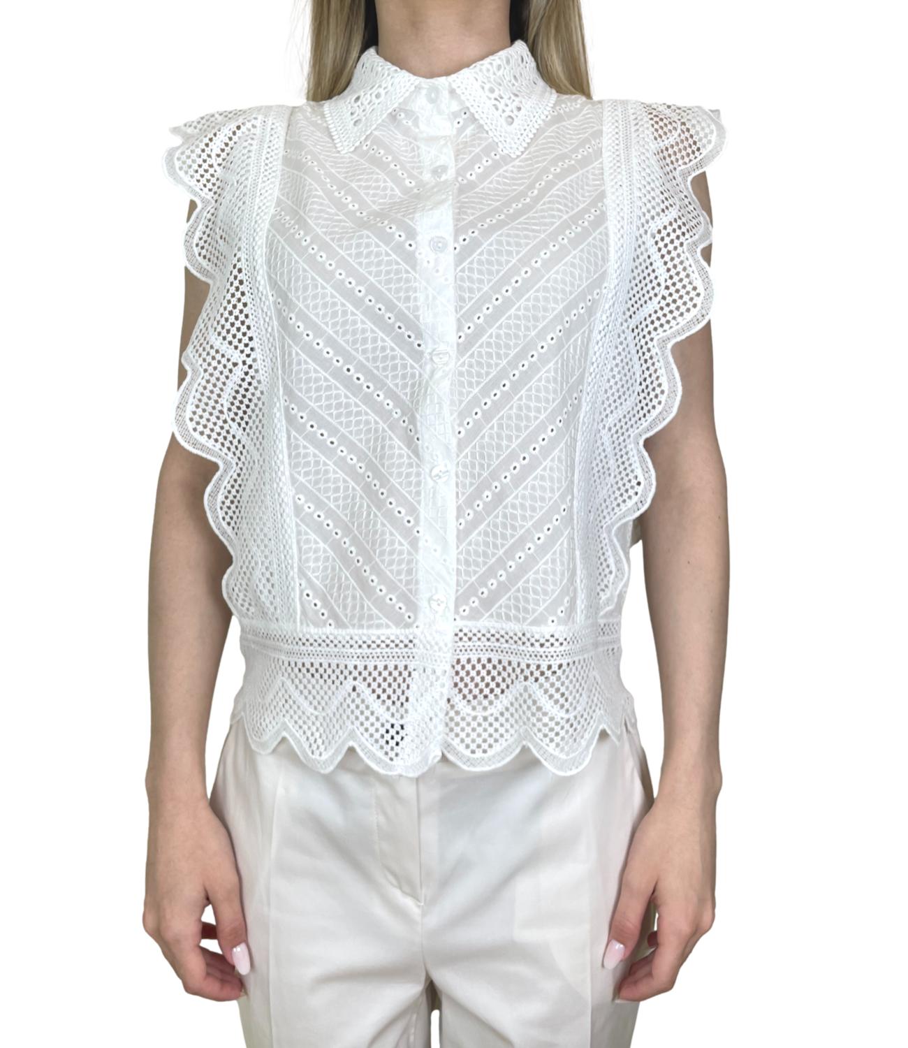 Kontatto Blusa Crochet Bianco Donna