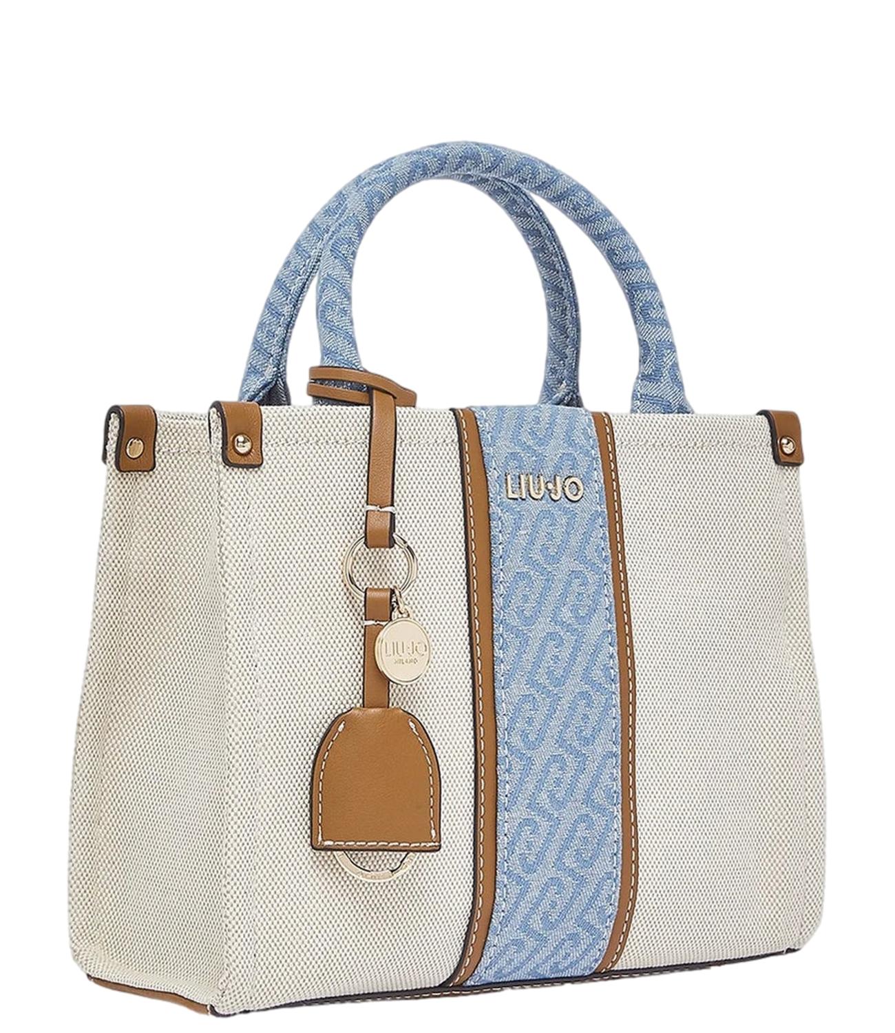 Liu Jo Borsa Jacquard Neutro/Denim Donna