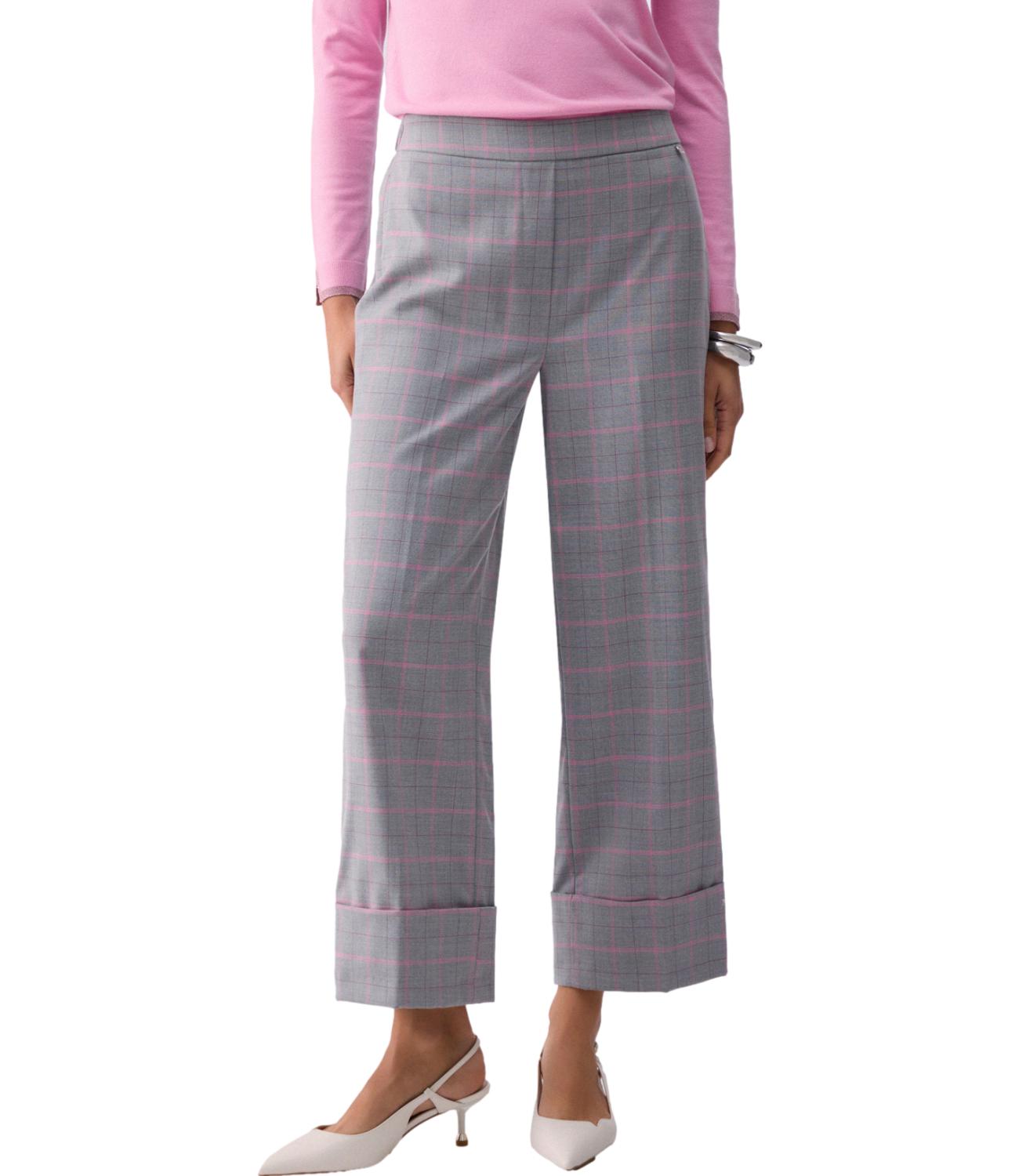 Liu Jo Pantalone Check Pesca/Grigio Donna