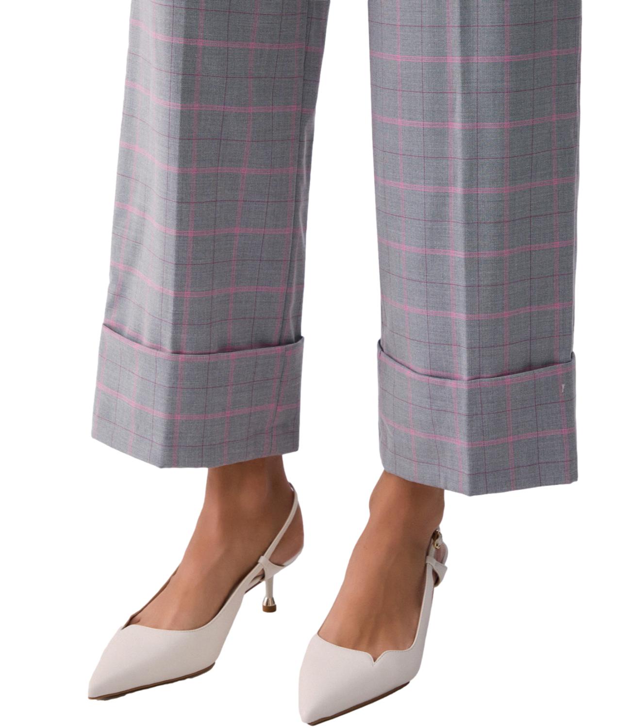 Liu Jo Pantalone Check Pesca/Grigio Donna