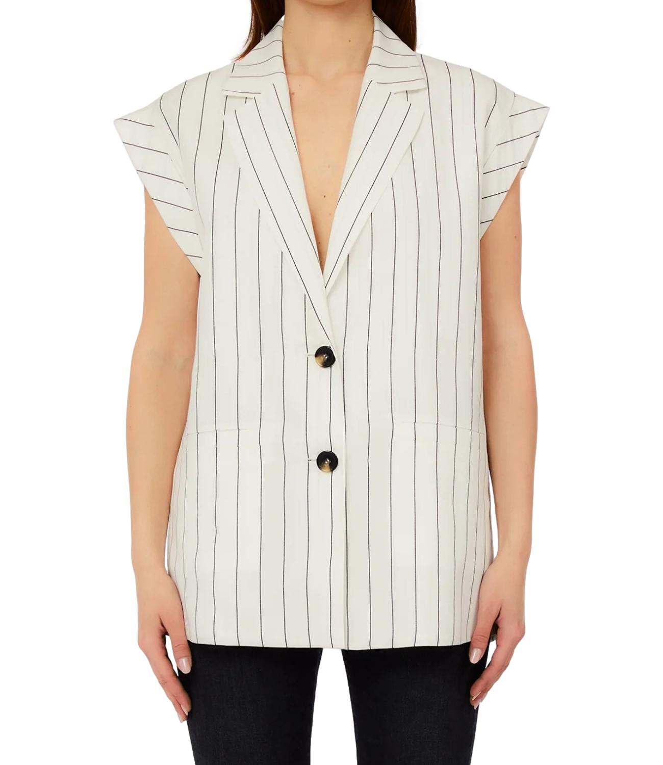 Liu Jo Gilet Bianco Lana/Nero Donna