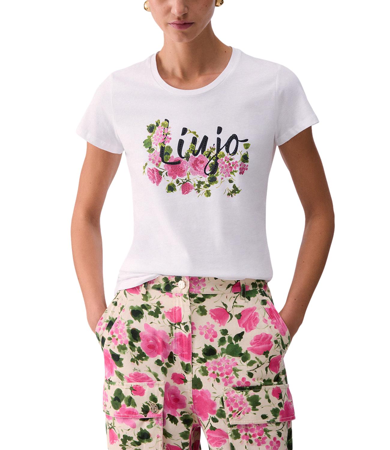 Liu jo T-Shirt da Donna - Bco Liujo Naive Rose - Wa6493js923