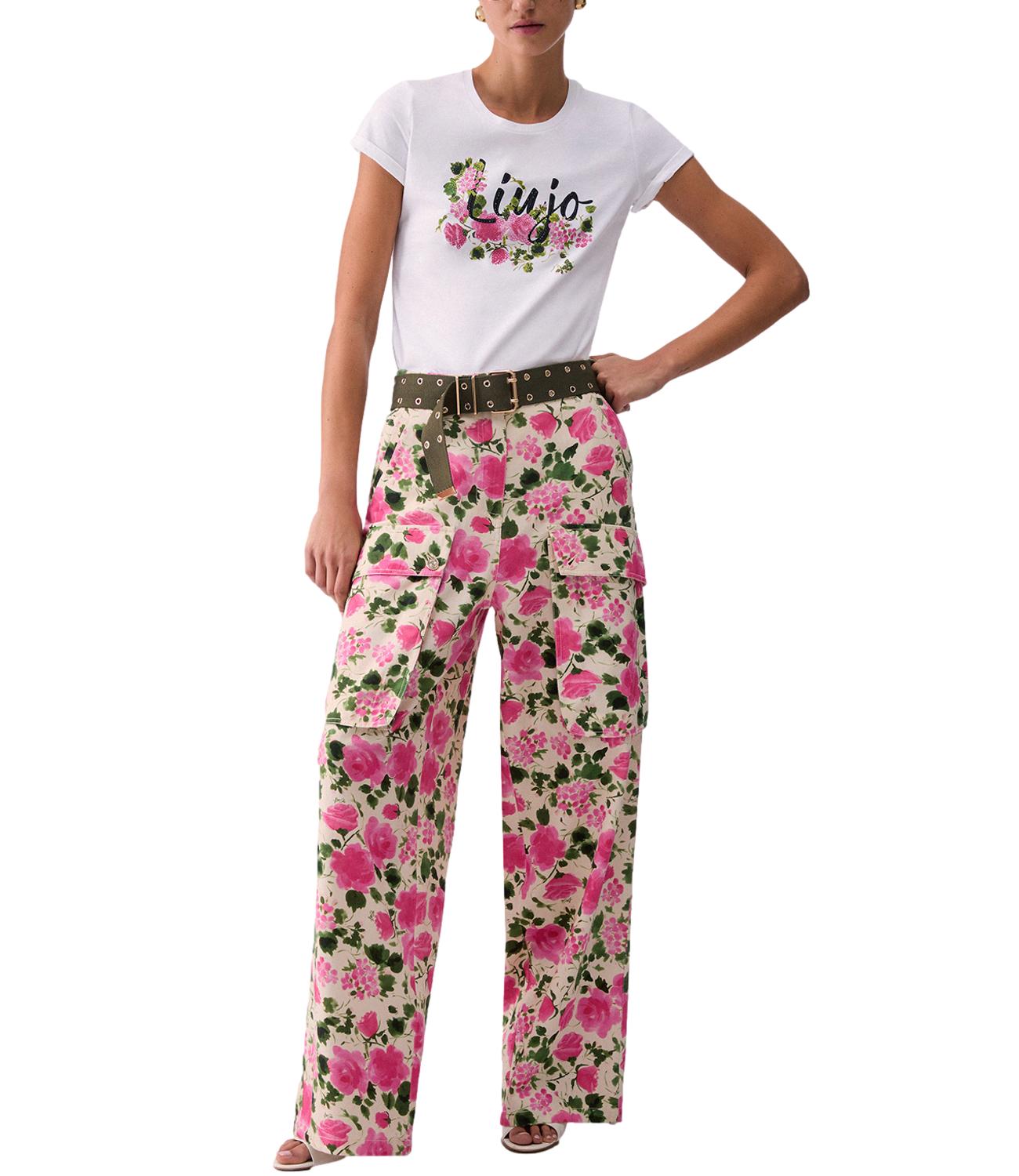 Liu jo T-Shirt da Donna - Bco Liujo Naive Rose - Wa6493js923
