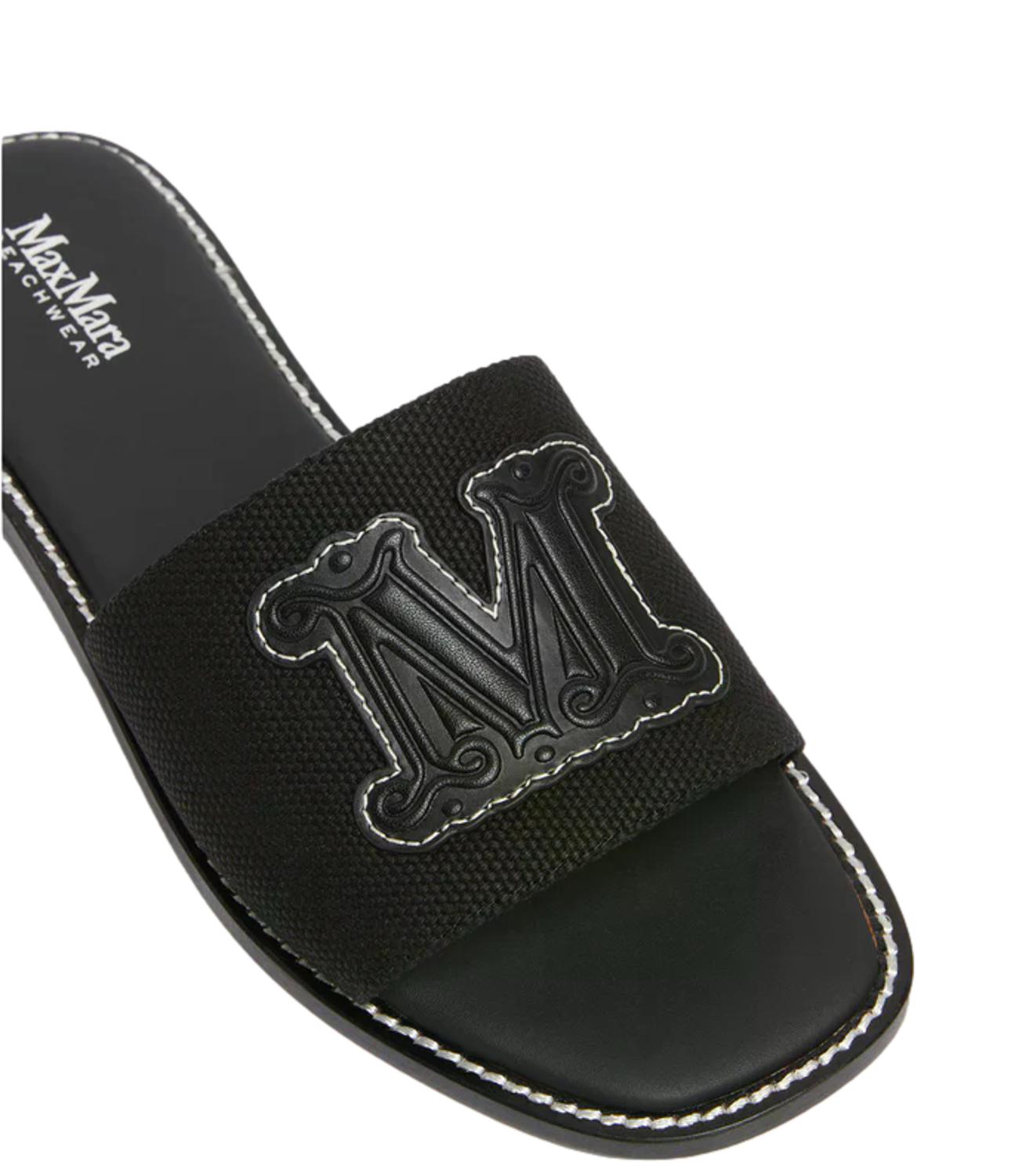Max Mara Beachwear Sandalo Bchcaucaso Nero Donna