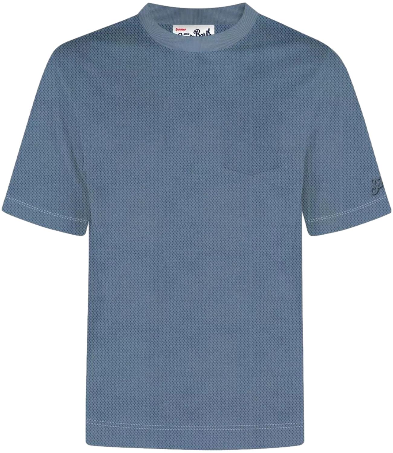 Mc2 Saint Barth T-Shirt da Uomo - Piquet 33 Dusty Blue - Bkw0001