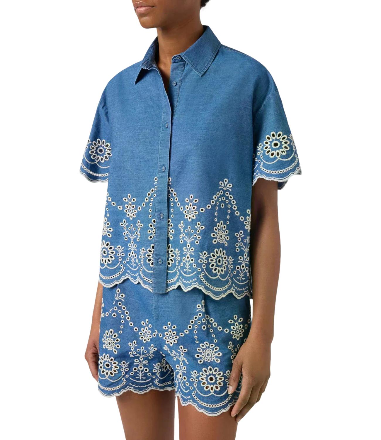 Mc2 Saint Barth Blusa da Donna - Chambray M Morris Flower 10 em