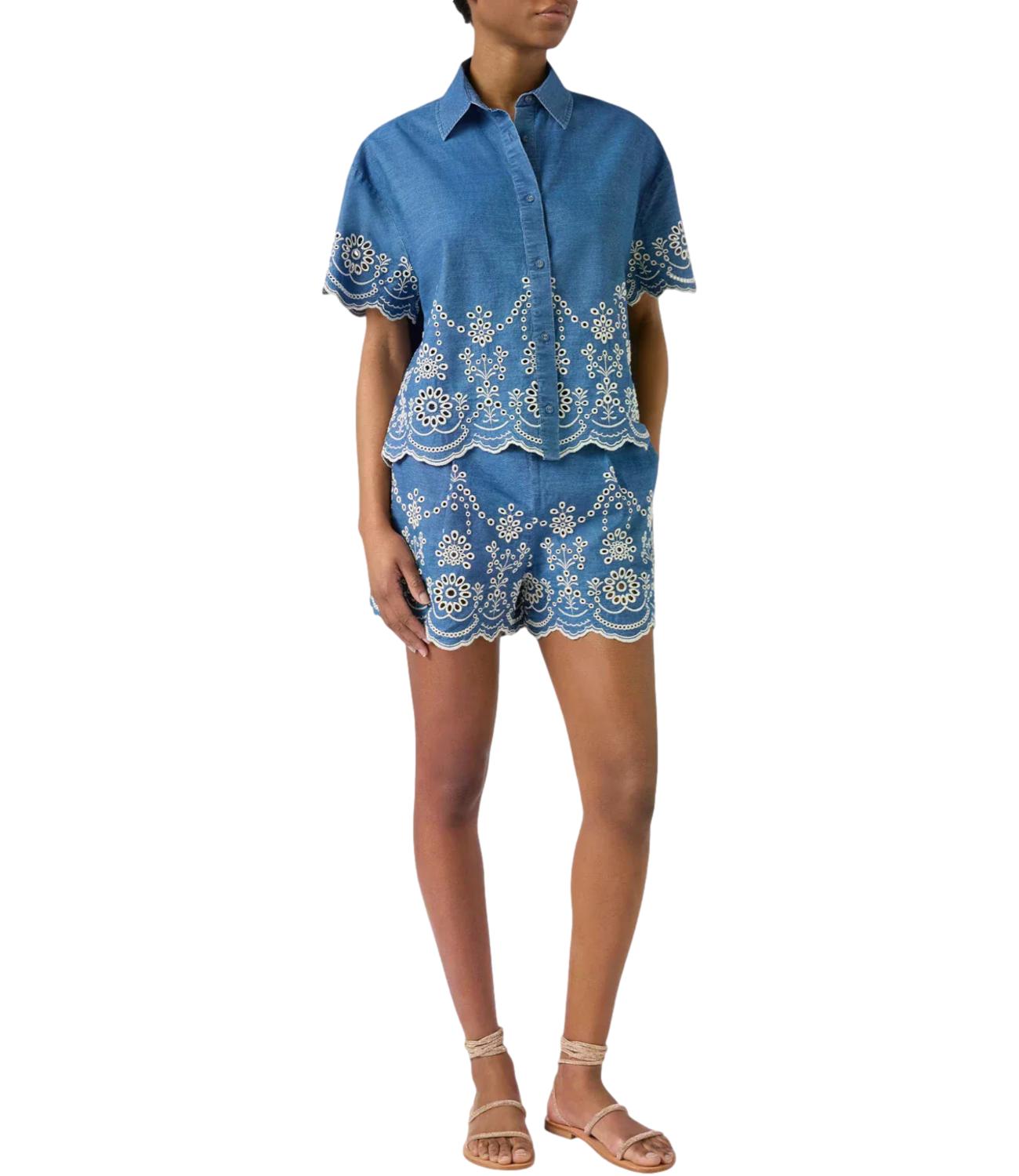 Mc2 Saint Barth Blusa da Donna - Chambray M Morris Flower 10 em