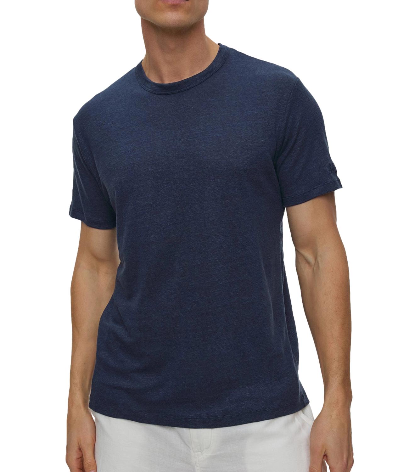 T-shirt MC2 Saint Bath Ecstasea in lino da uomo color blu navy
