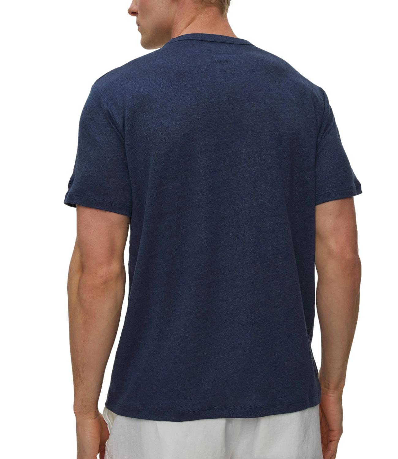 T-shirt MC2 Saint Bath Ecstasea in lino da uomo color blu navy