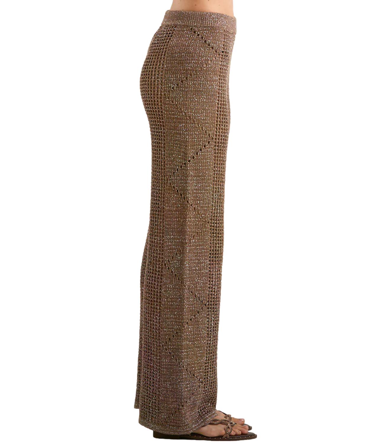 Mc2 Saint Barth Pantalone da Donna - Crochet Mesh Lurex 13l Nut - Elg0001