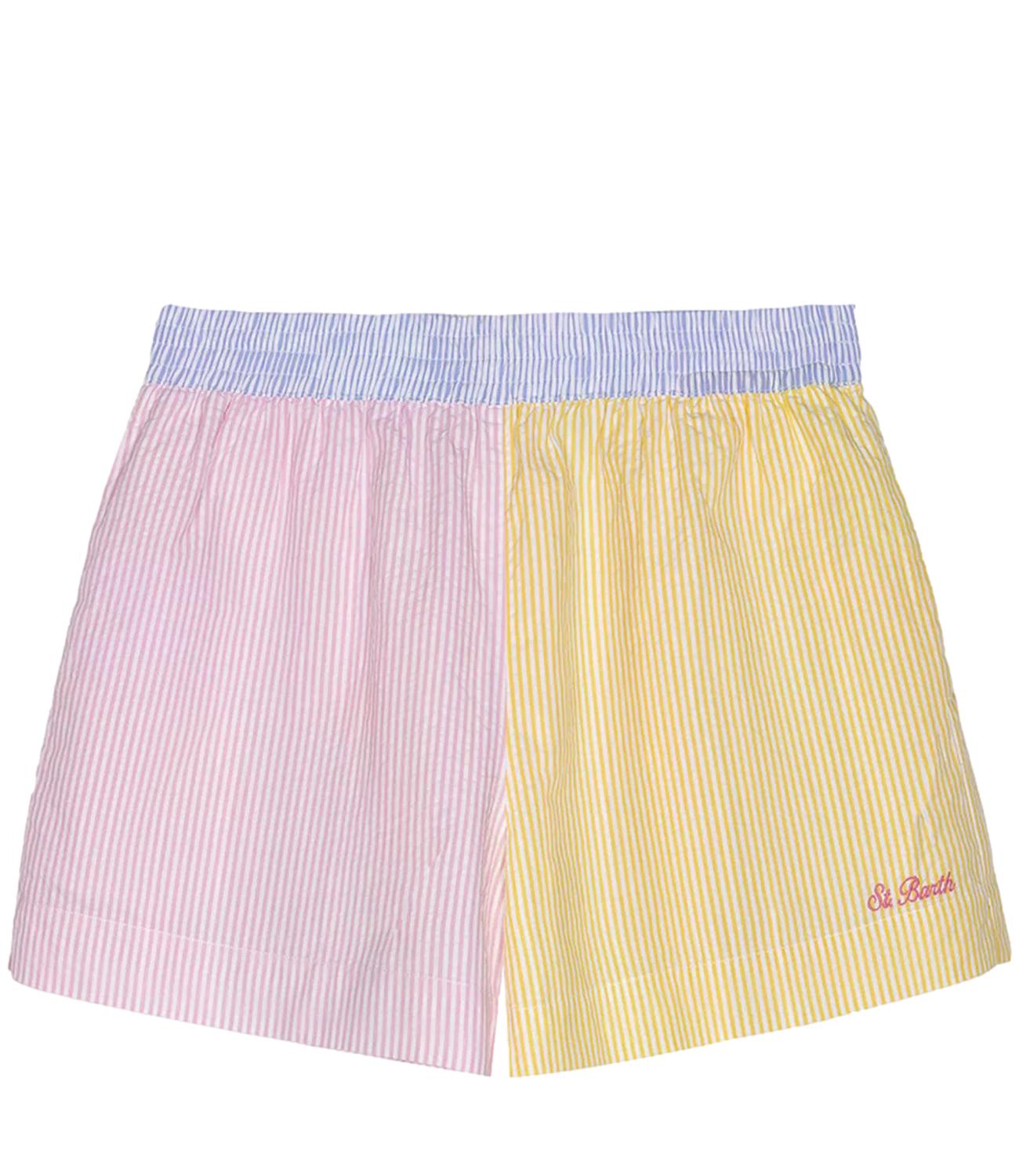 Mc2 Saint Barth Short da Donna - Seersucker Stripes V Mix Emb