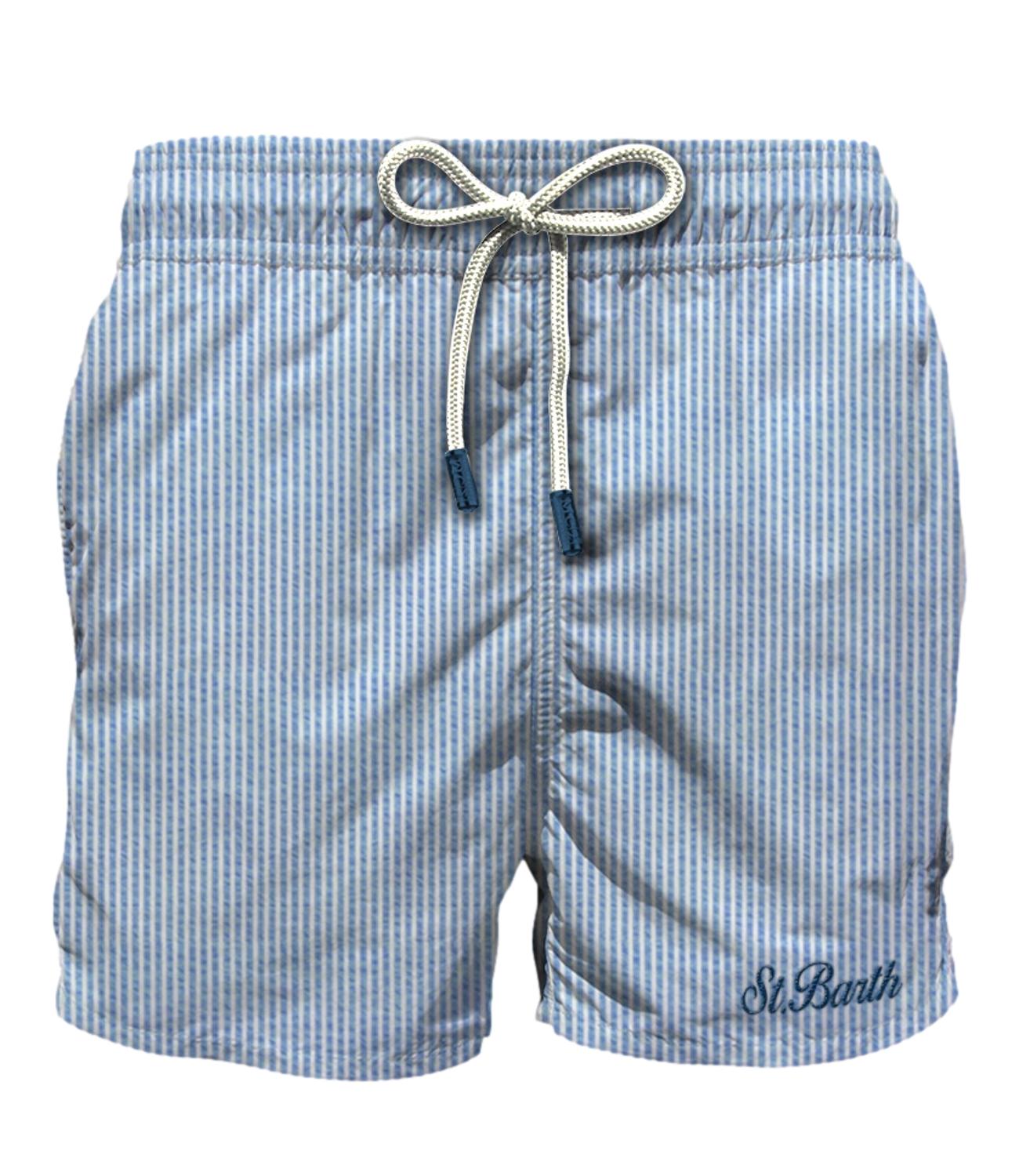 Mc2 Saint Barth Costume da Uomo - Seersucker Stripes 31 L Emb - Patm001
