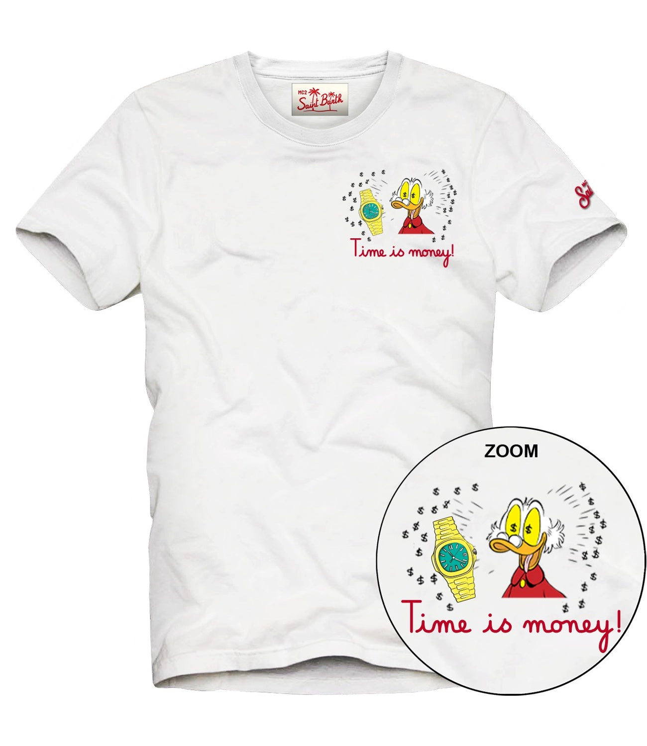 Mc2 Saint Barth T-Shirt da Uomo - Scrooge Time Money 01n Emb - Pot0001