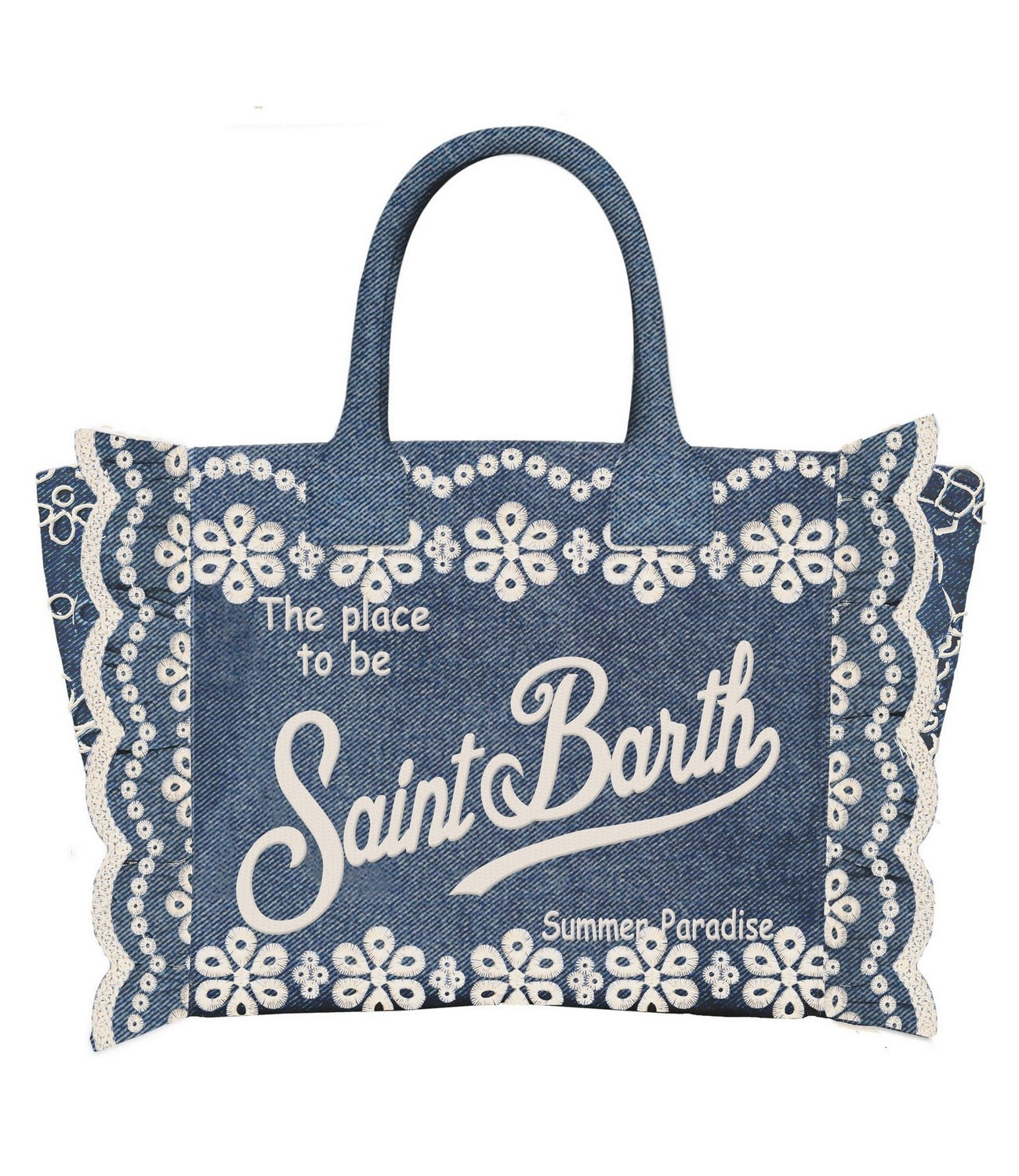 Mc2 Saint Barth Borsa da Donna - Sangallo Flowers Denim Dark Em - Vani0029