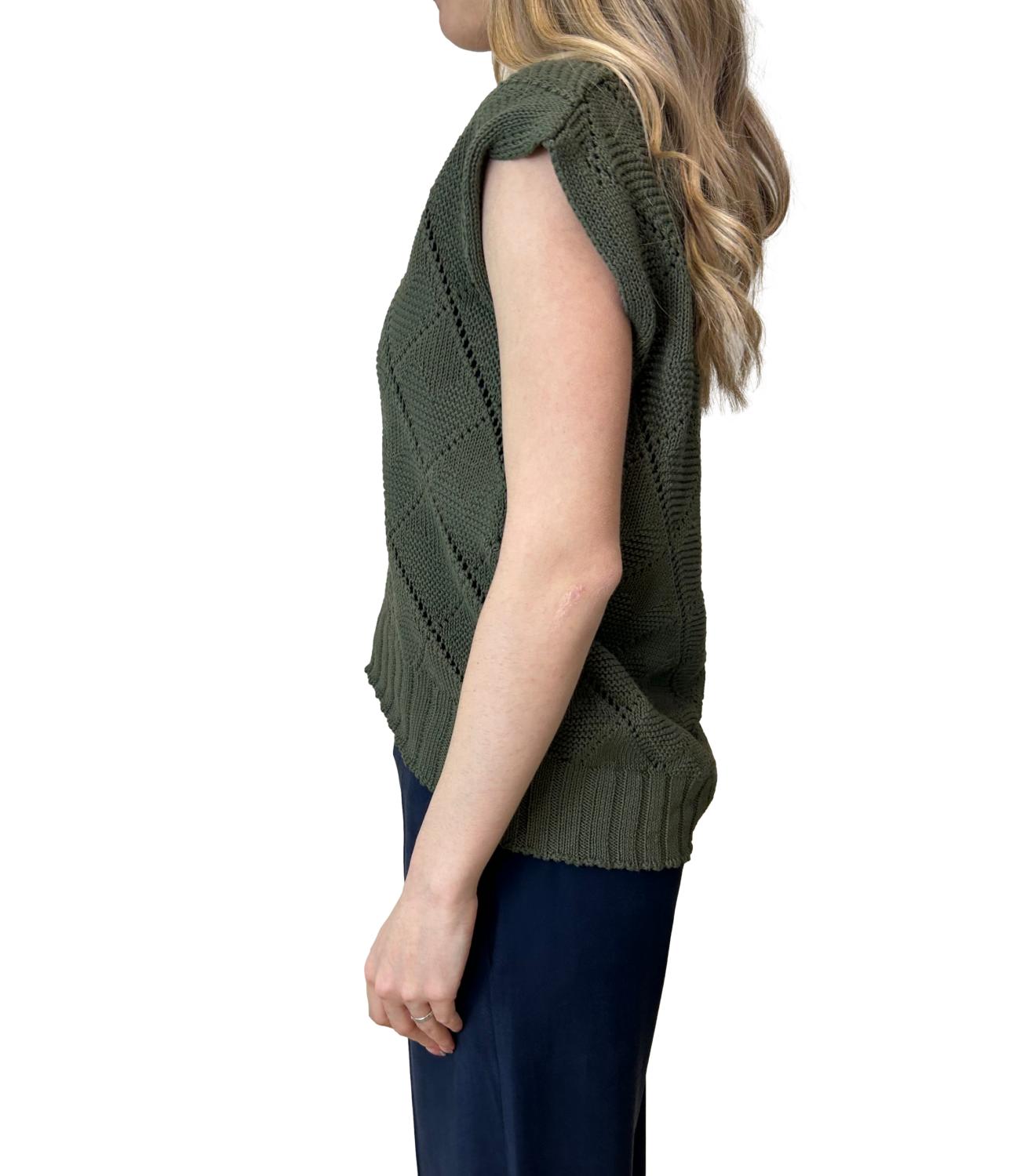 Motel Gilet Verde Soldato Donna