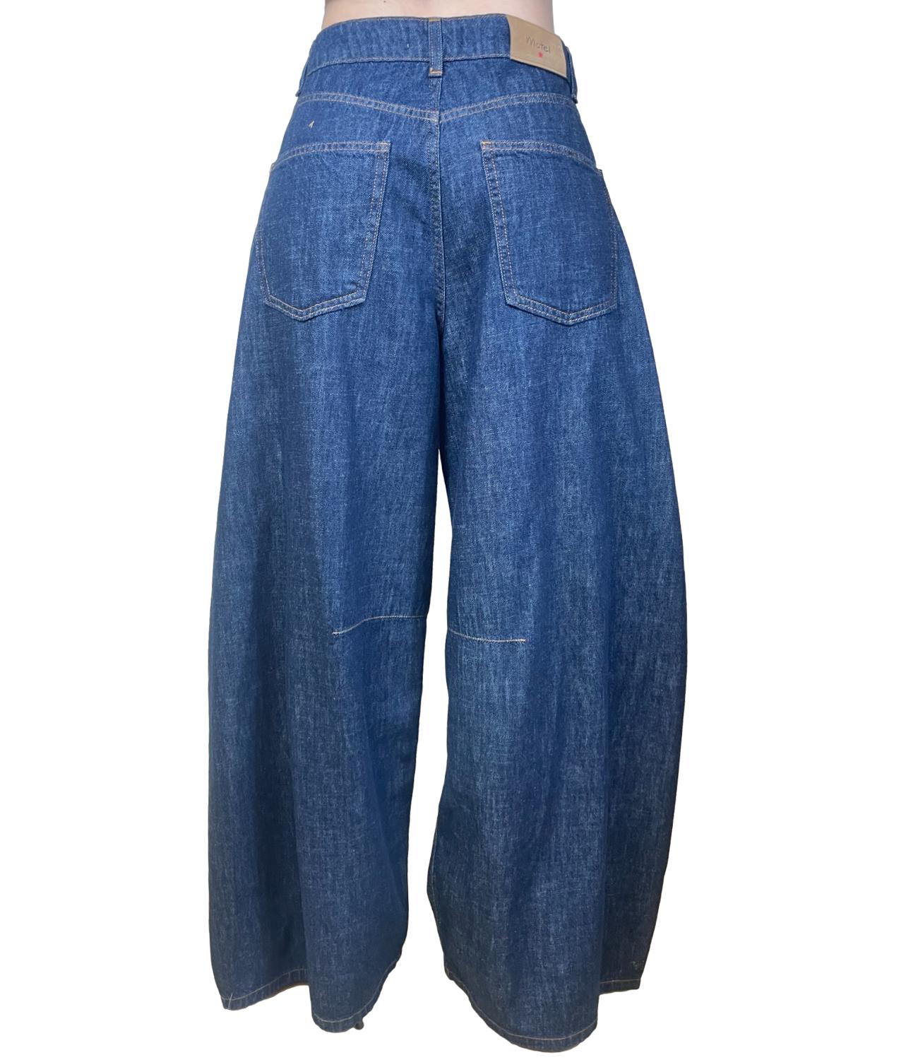 Motel Pantalone Balloon Denim Scuro Donna