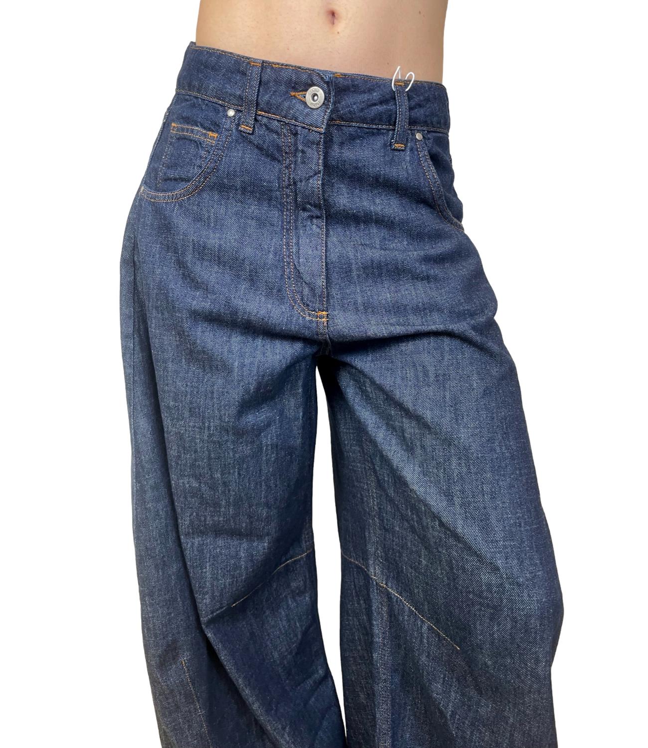 Motel Pantalone Balloon Denim Scuro Donna
