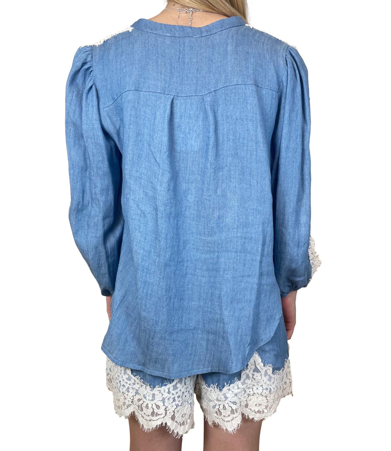 Motel Camicia Tencel Azzurro Donna