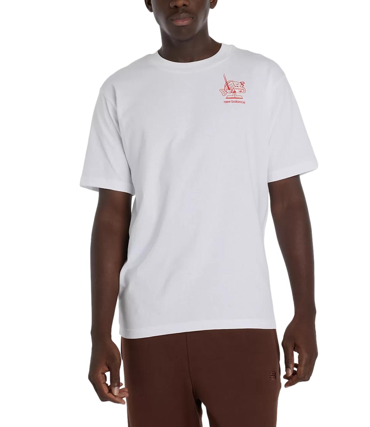 New Balance T-Shirt da Uomo - White