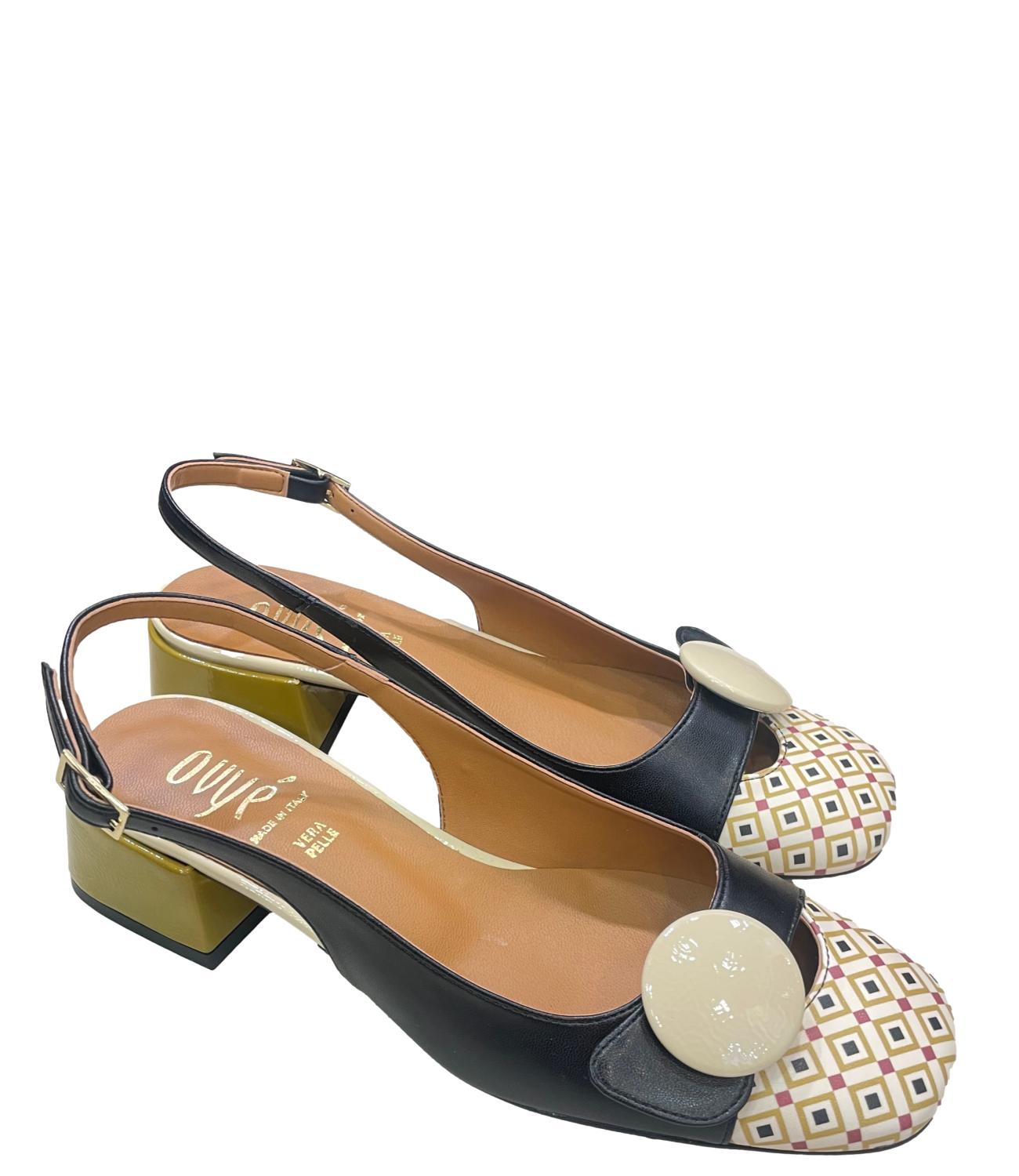 Ovyè Sandalo Slingback Nero Donna