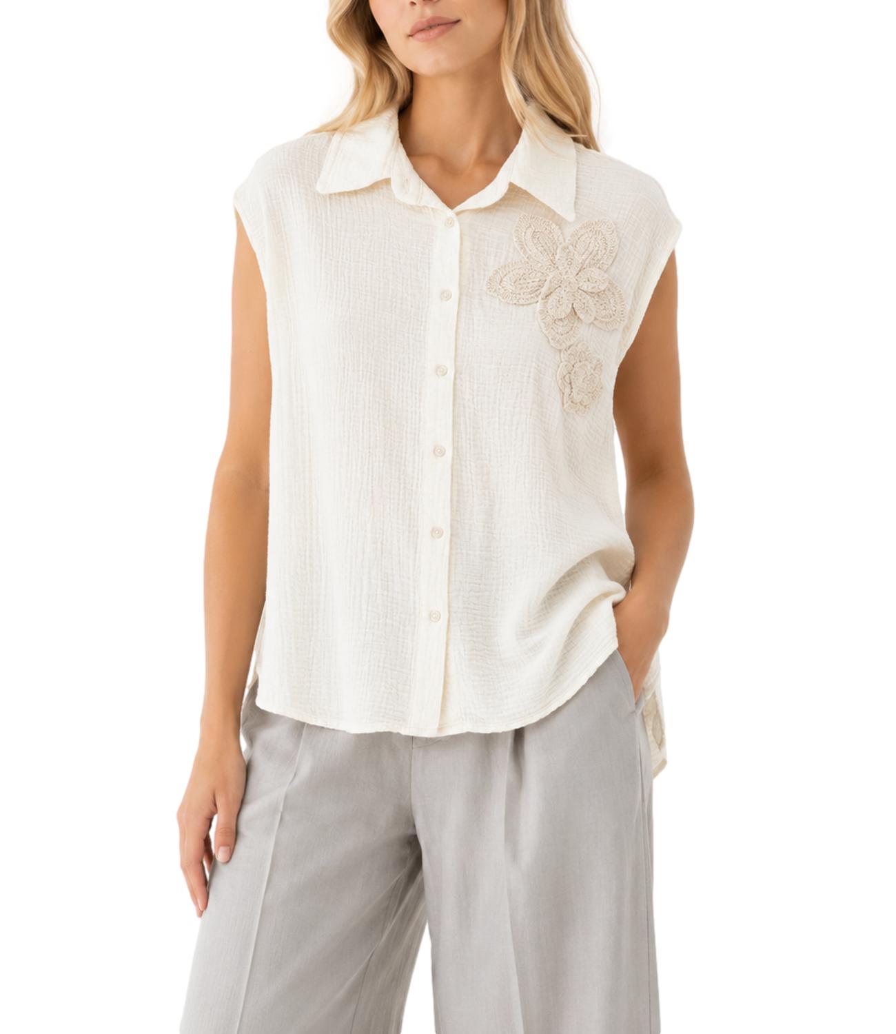 Philia Loft Camicia da Donna - Panna - D02n1051