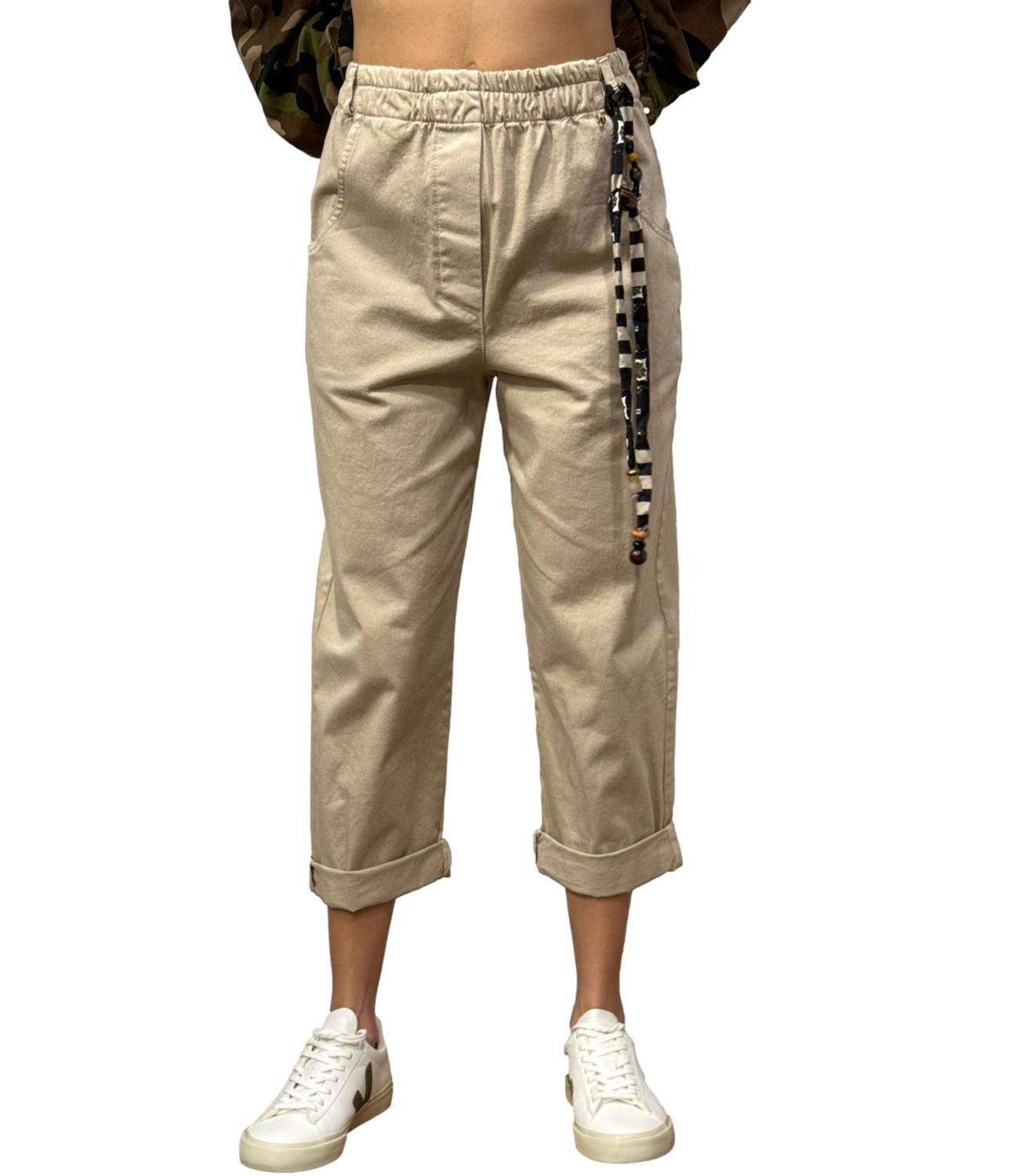 Pantalone beige cotone