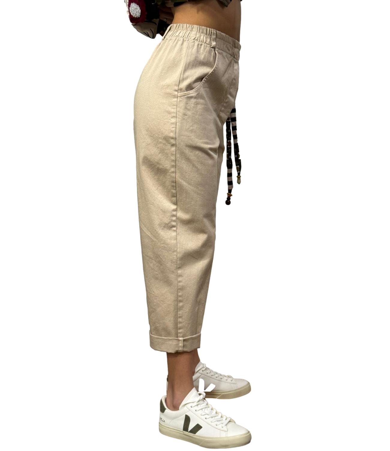 Pantalone beige cotone