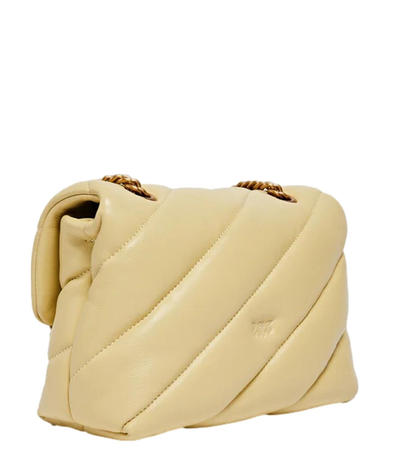 Pinko Borsa Love Puff Mini Cl Sheep Nappa Giallo Vaniglia Donna
