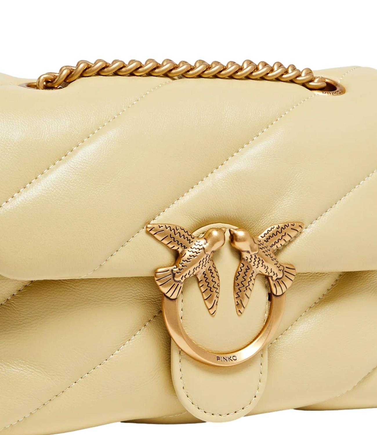 Pinko Borsa Love Puff Mini Cl Sheep Nappa Giallo Vaniglia Donna