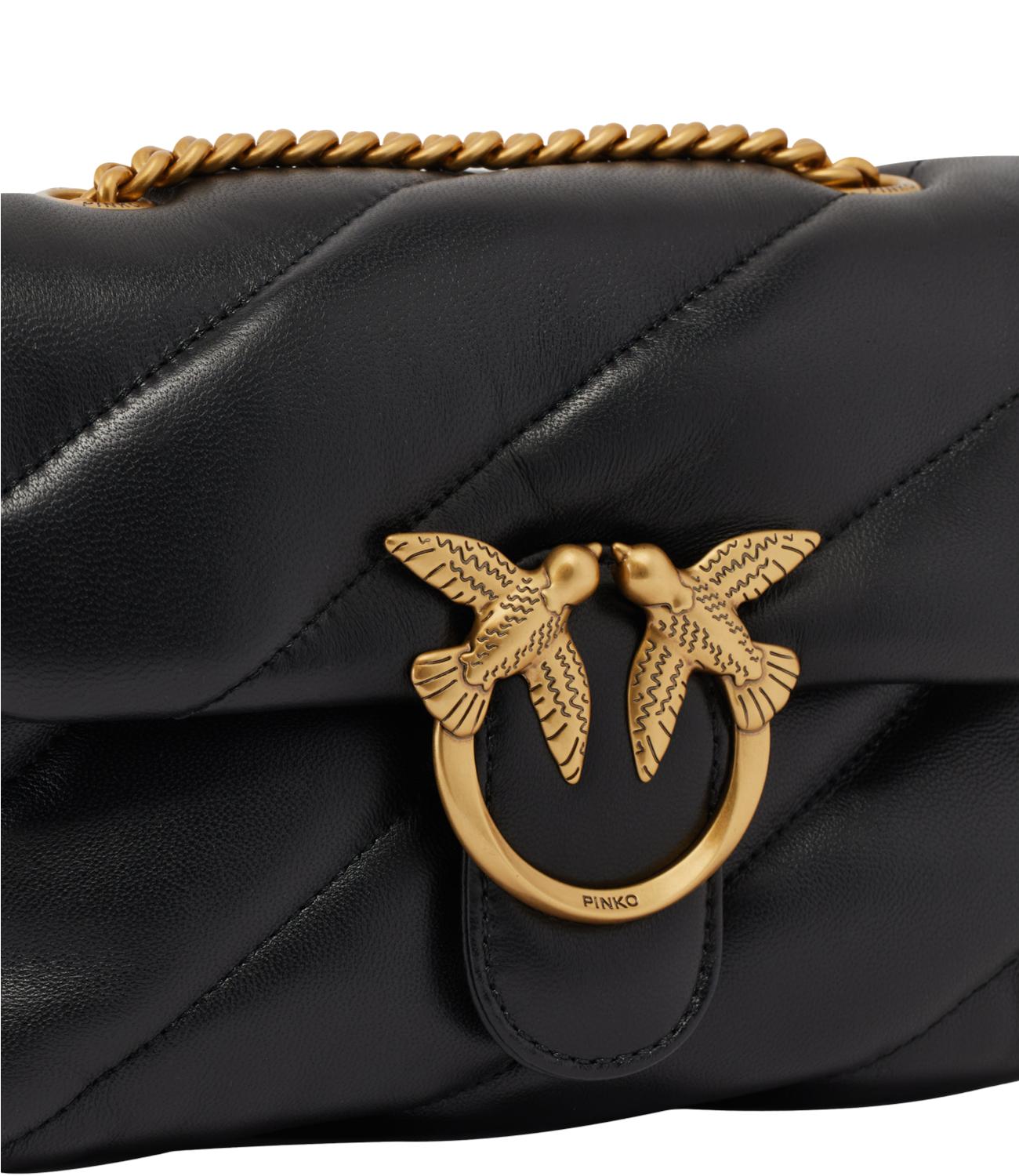 Pinko Borsa Love Puff Mini Cl Sheep Nappa Nero/Gold Donna