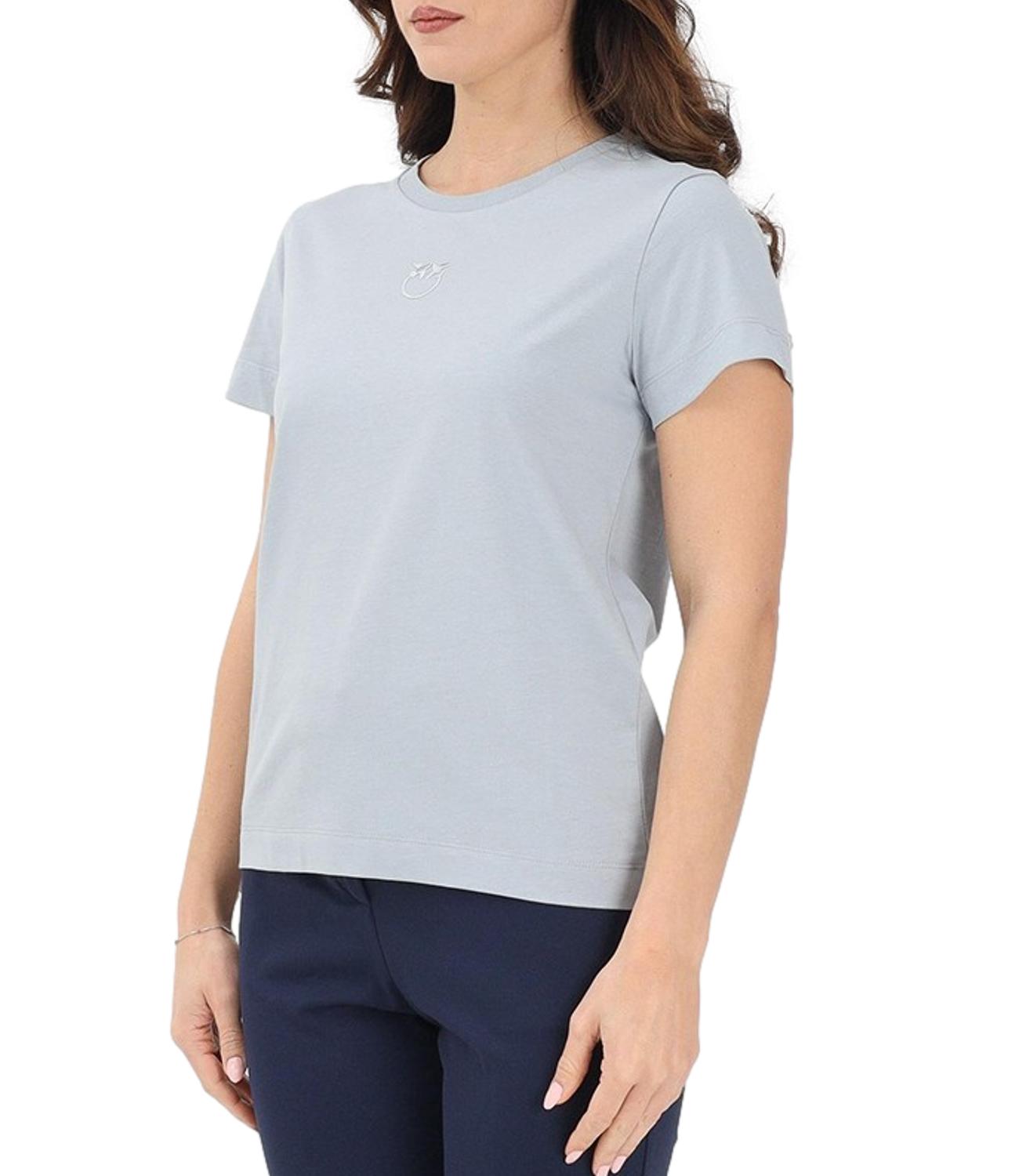 Pinko Bussolotto T-Shirt Jersey Patc Azzurro Arona Donna