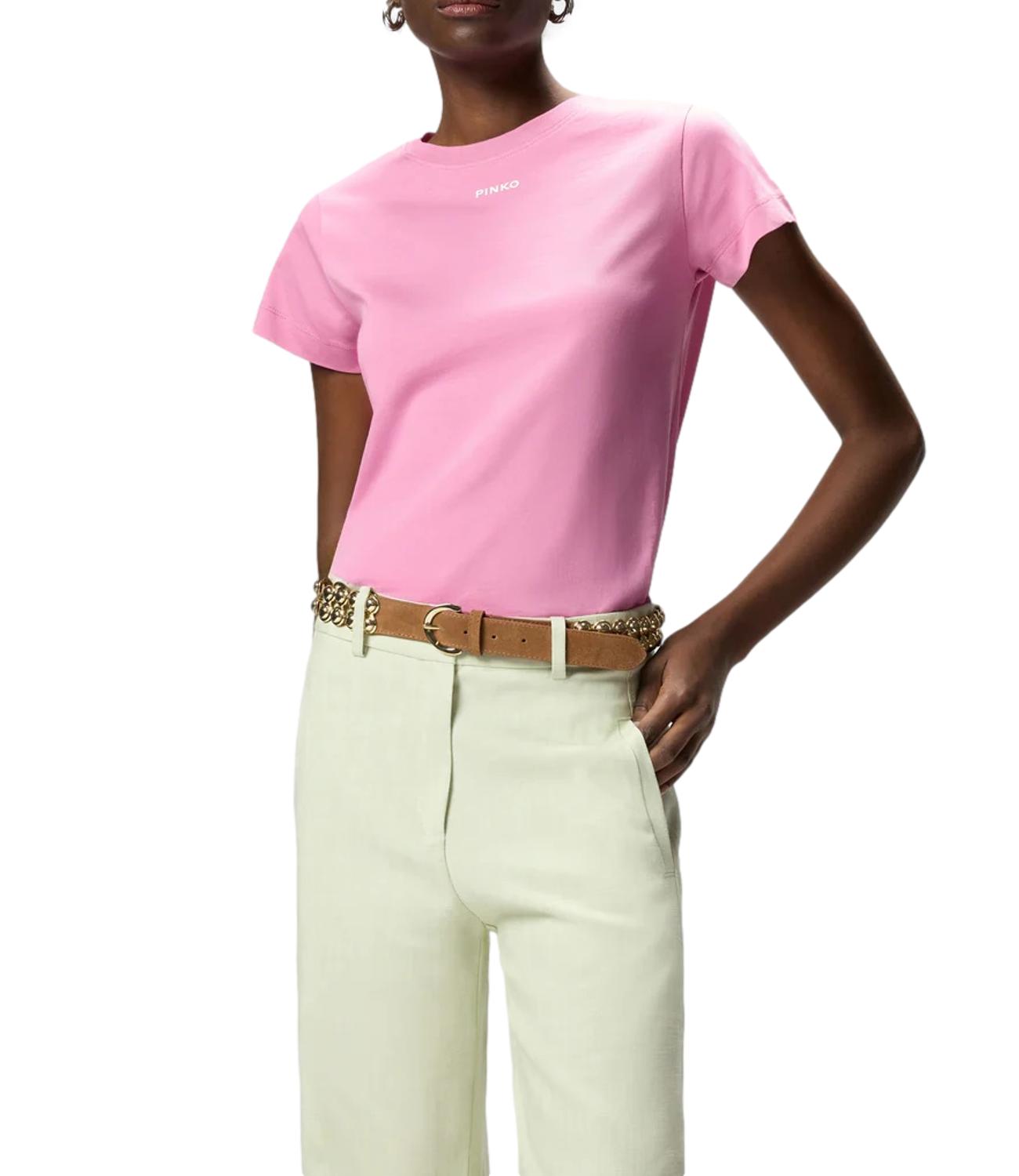 Pinko Basico T-Shirt Jersey Logo Sta Rosa Donna