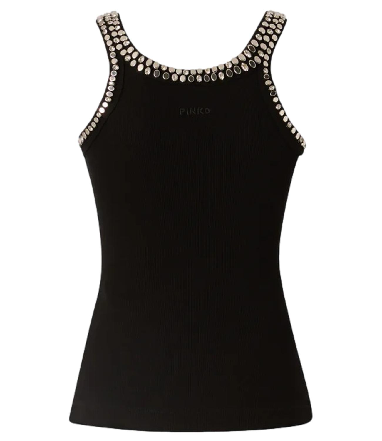 Pinko Canotta Coriandoli Costina nero donna