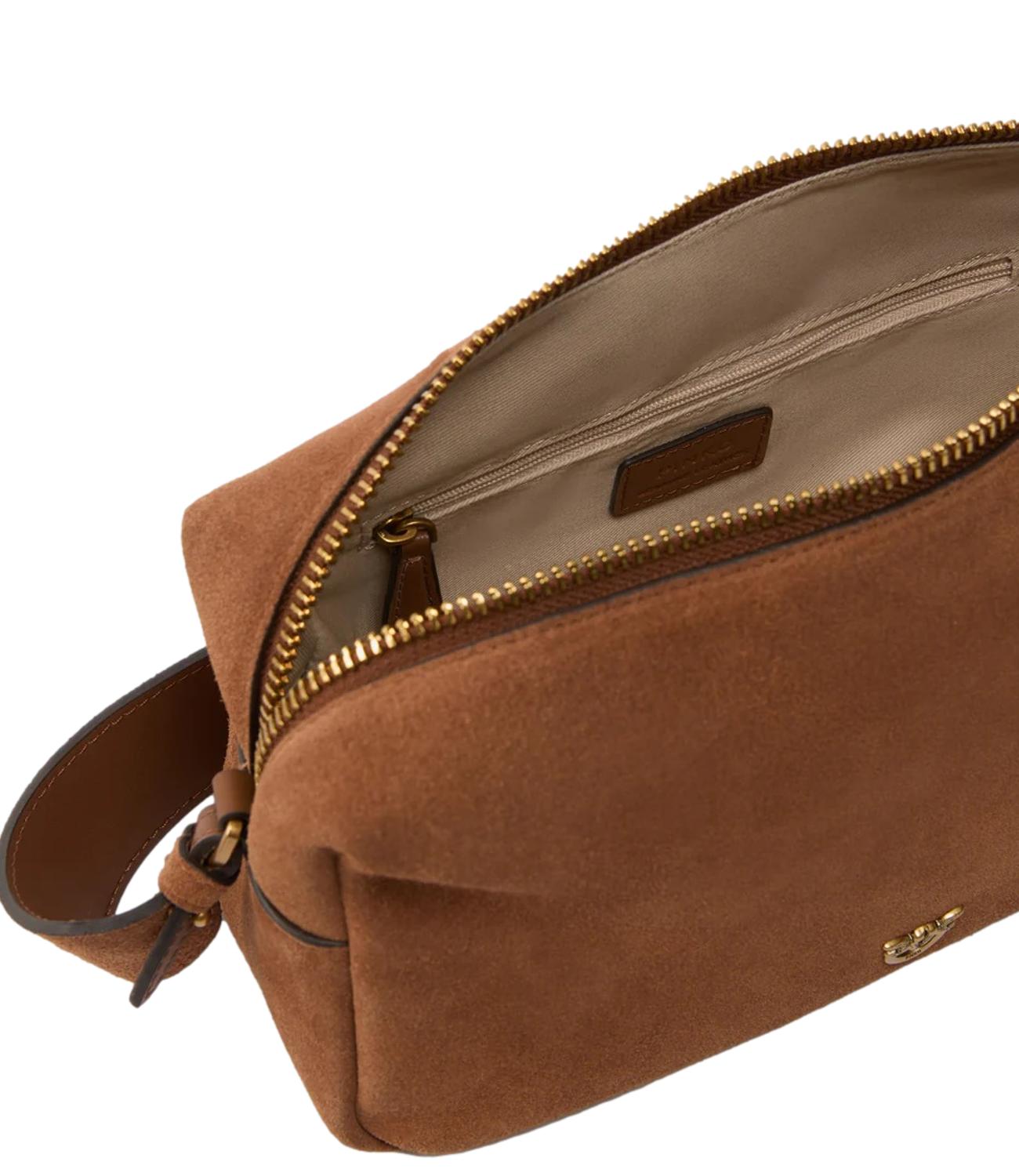 Pinko Shoulder Horizontal Suede marrone donna