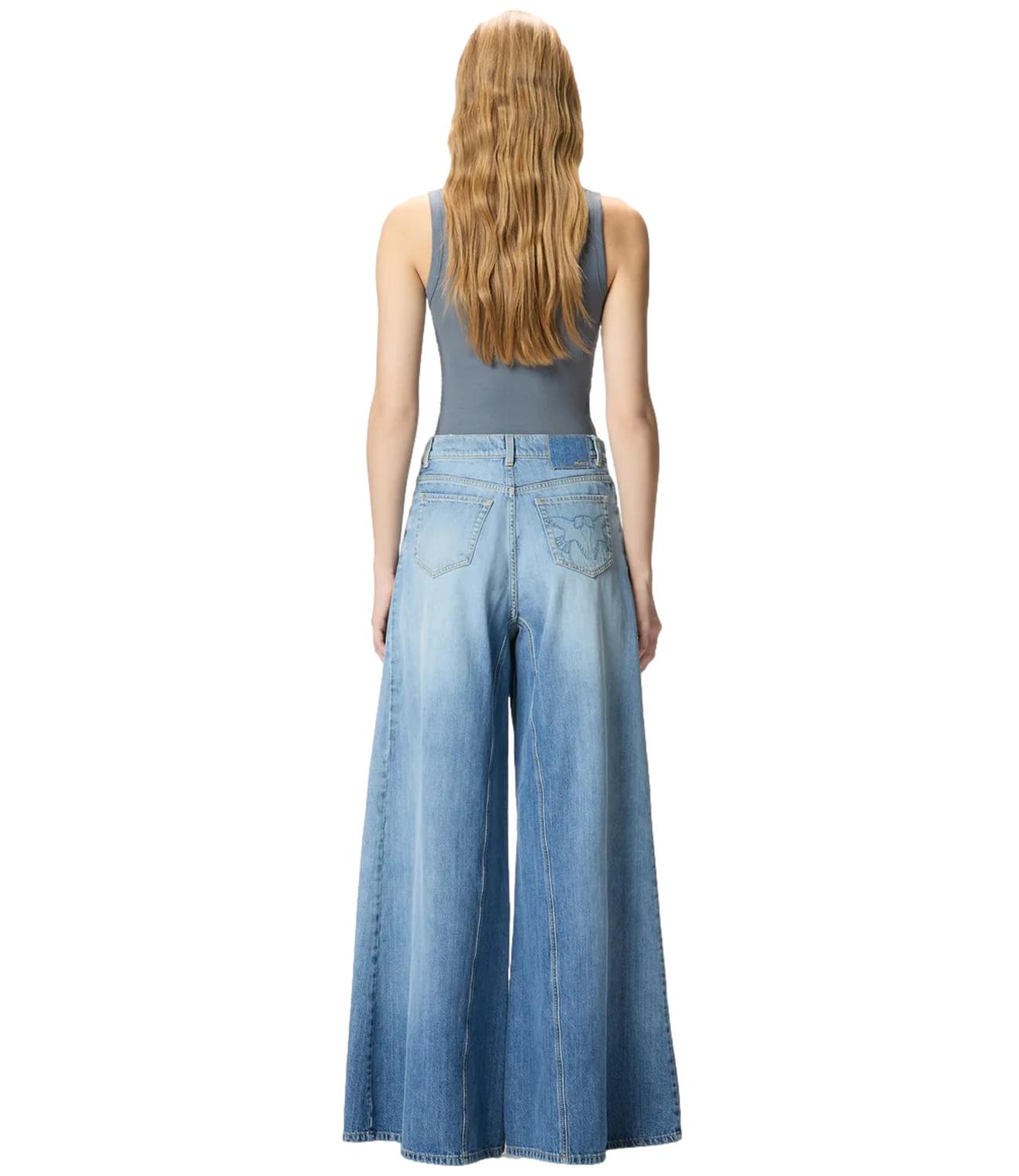 Pinko Winona Wide Leg denim blu donna