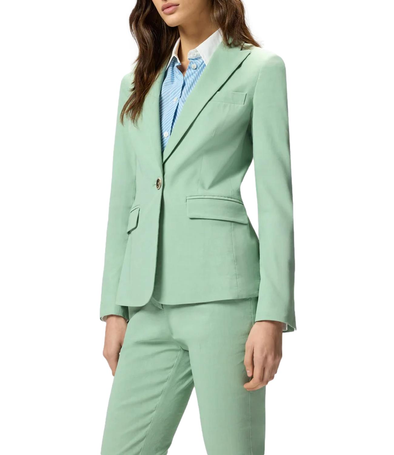 Pinko Giacca Freda Lino Stretch verde donna