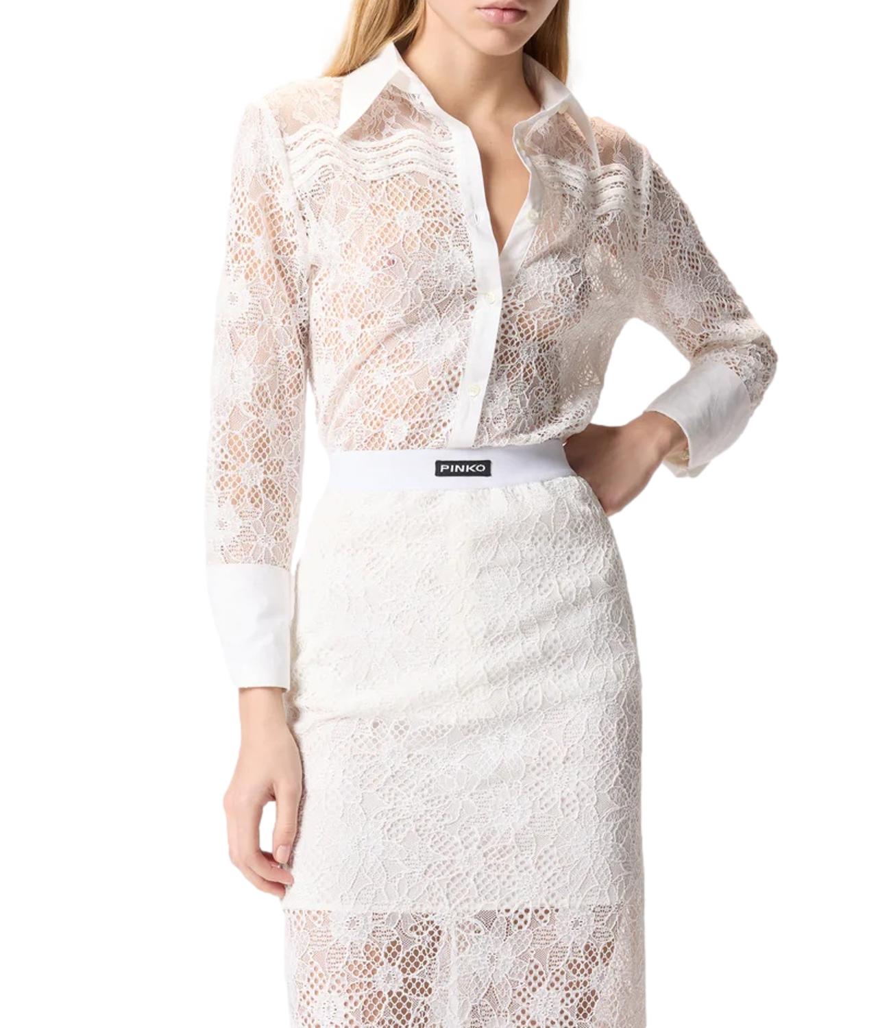 Pnko Camicia Coline Pizzo Rebrode bianco donna