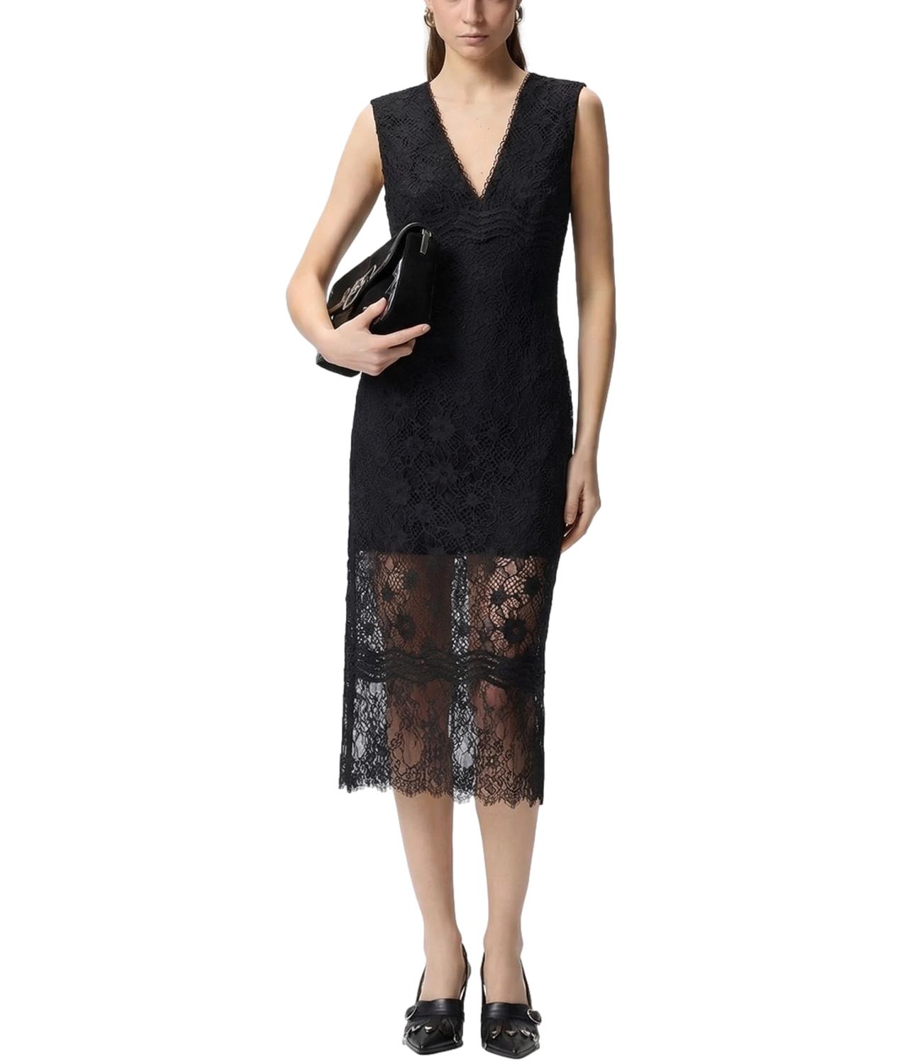 Pinko Audrey Abito Pizzo Rebrode Nero Donna