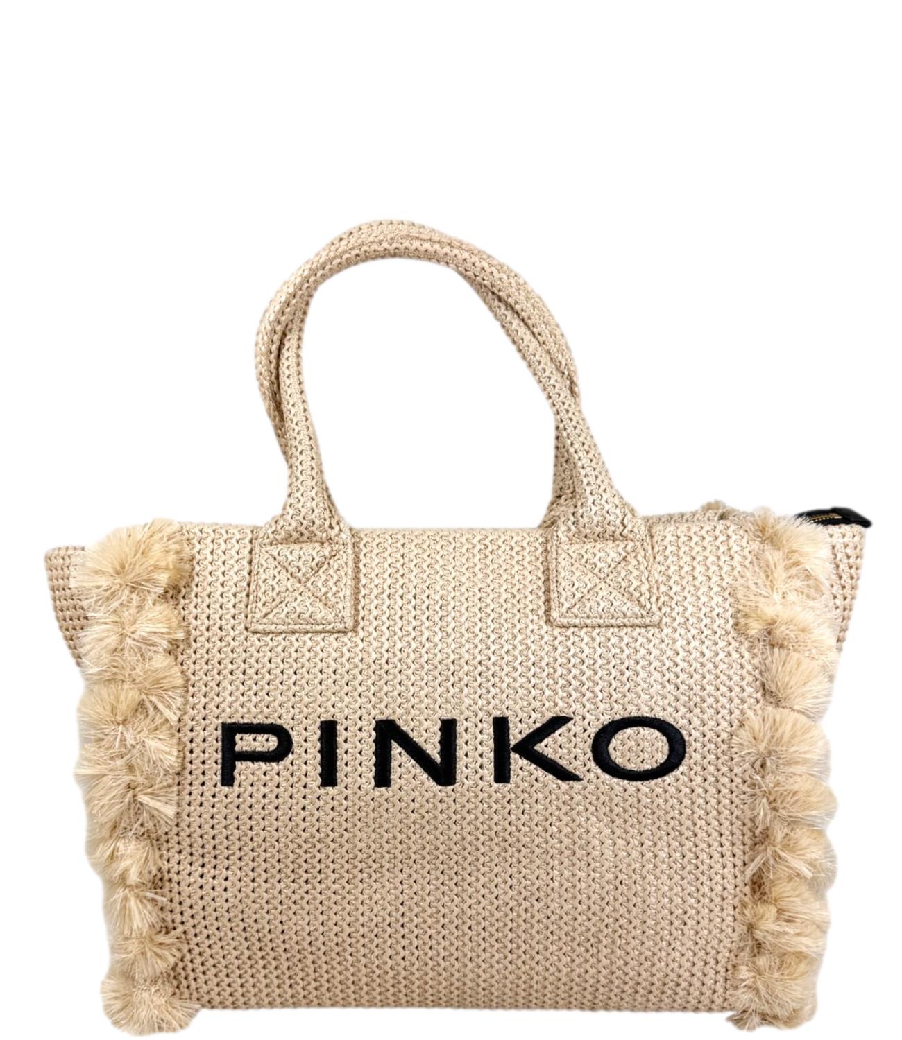 Pinko Borsa da Donna - Paglia/nerO-Antique Gold - 106673-A39y