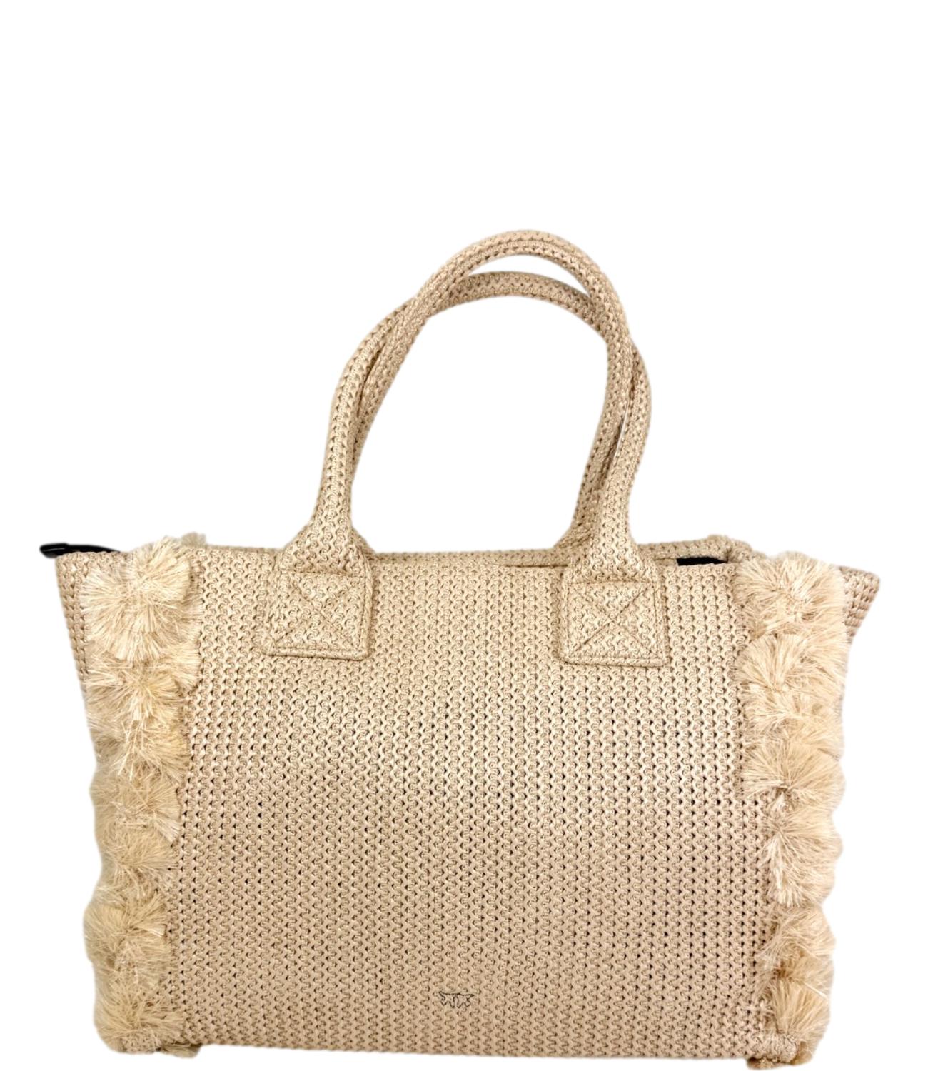 Pinko Borsa da Donna - Paglia/nerO-Antique Gold - 106673-A39y