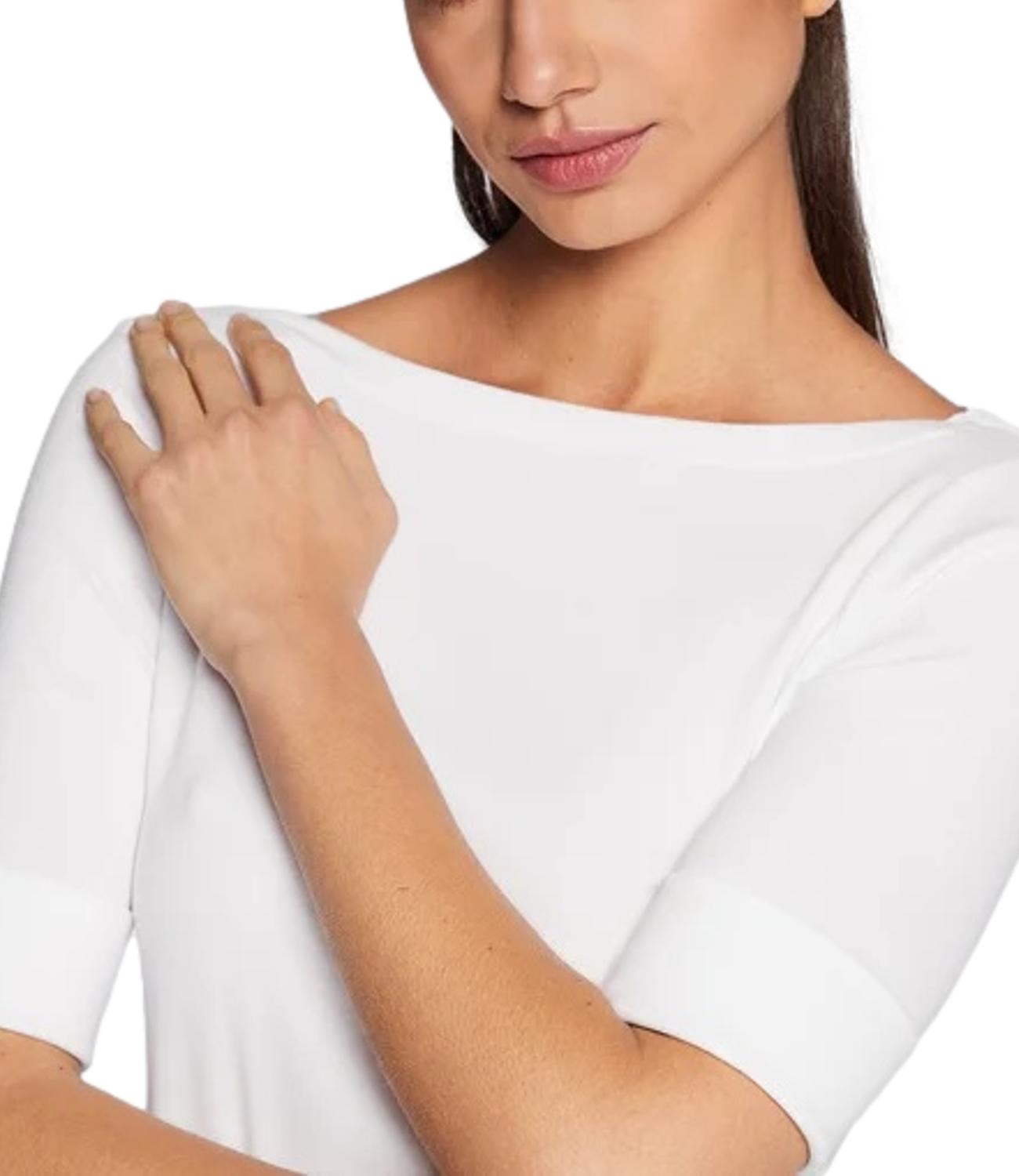 Judy-Elbow Sleeve-Knit white