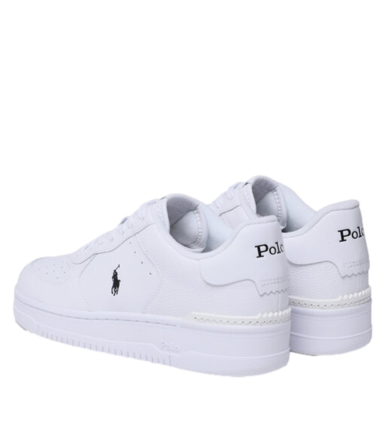 Master court sneakers low top lace pelle bianca